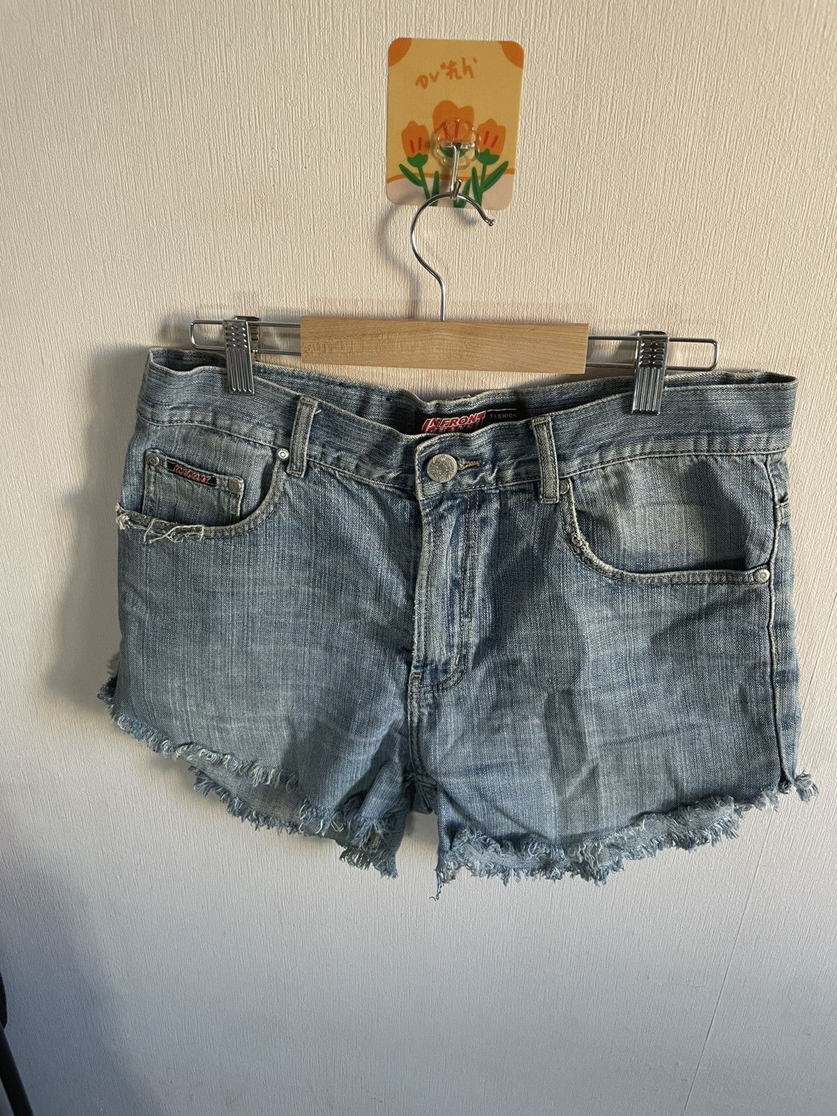 Handmade Custom y2k jeans shorts , playboy bunny , WRLD 999 Size 28" / US 6 / IT 42 - 6 Thumbnail