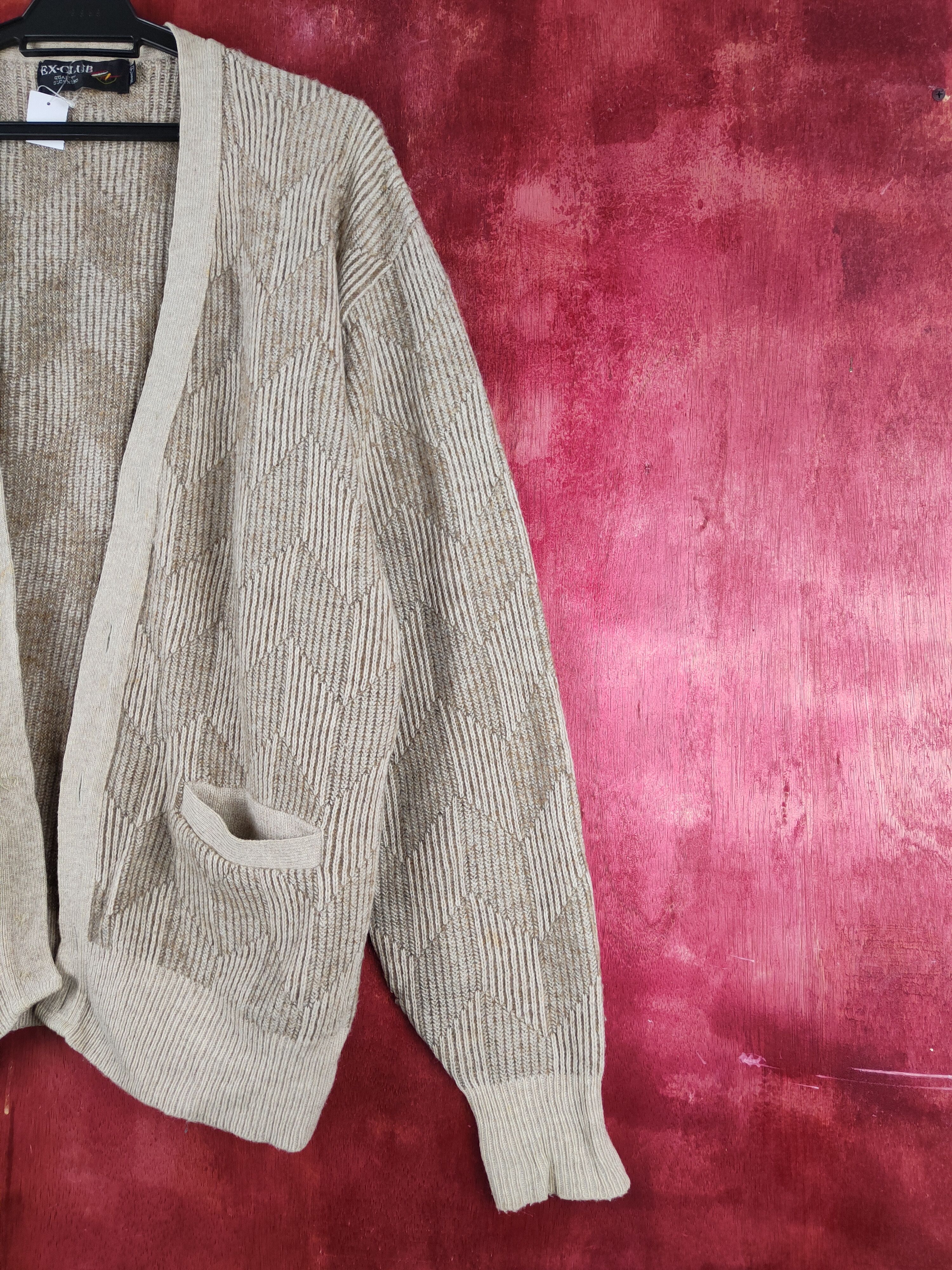 Japanese Brand Ex-Club Brown Knitwear Cardigan vintage japan #S2344 Size US L / EU 52-54 / 3 - 7 Thumbnail