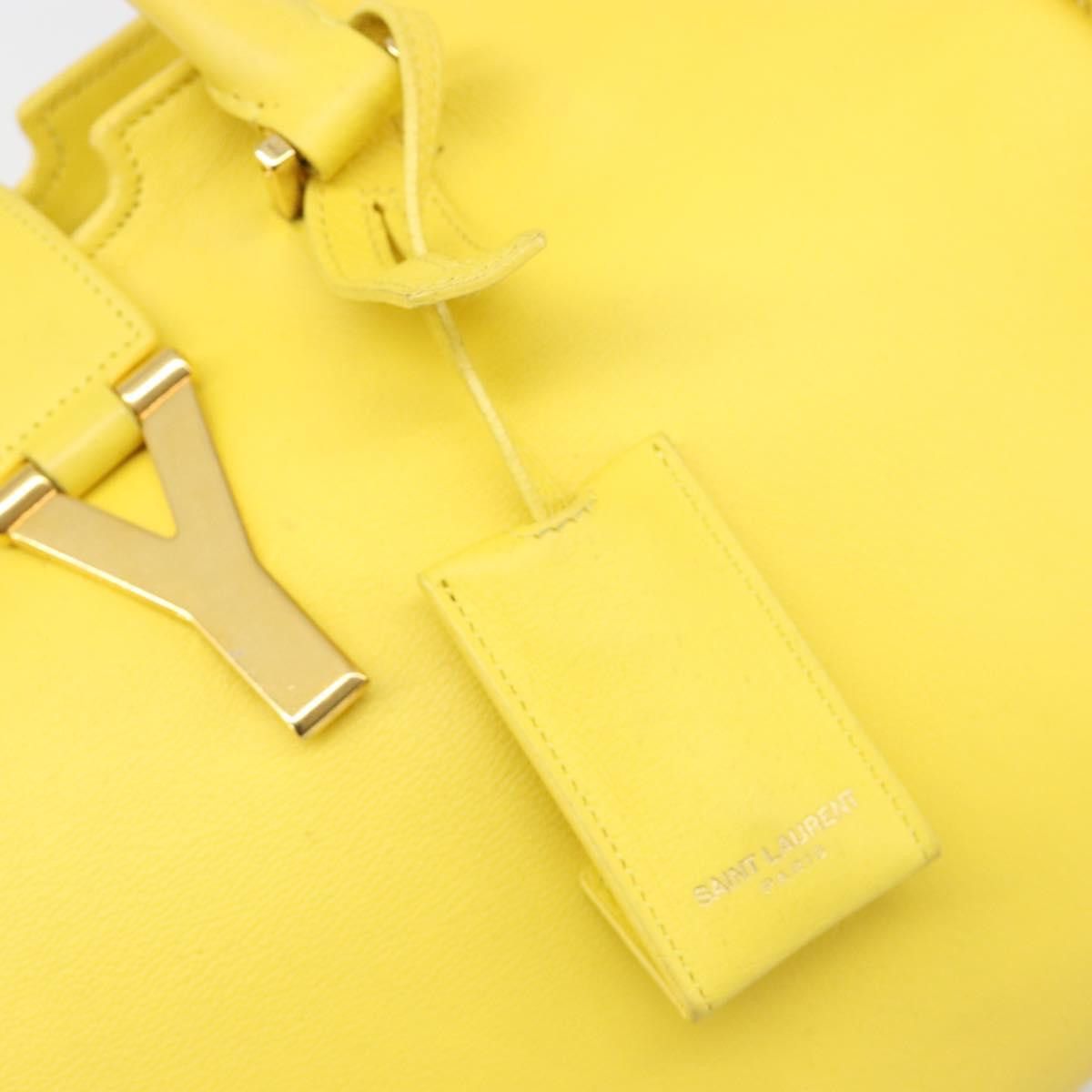 Saint Laurent Paris SAINT LAURENT Baby Cabas Hand Bag Leather 2way Yellow Gold Size ONE SIZE - 21 Thumbnail