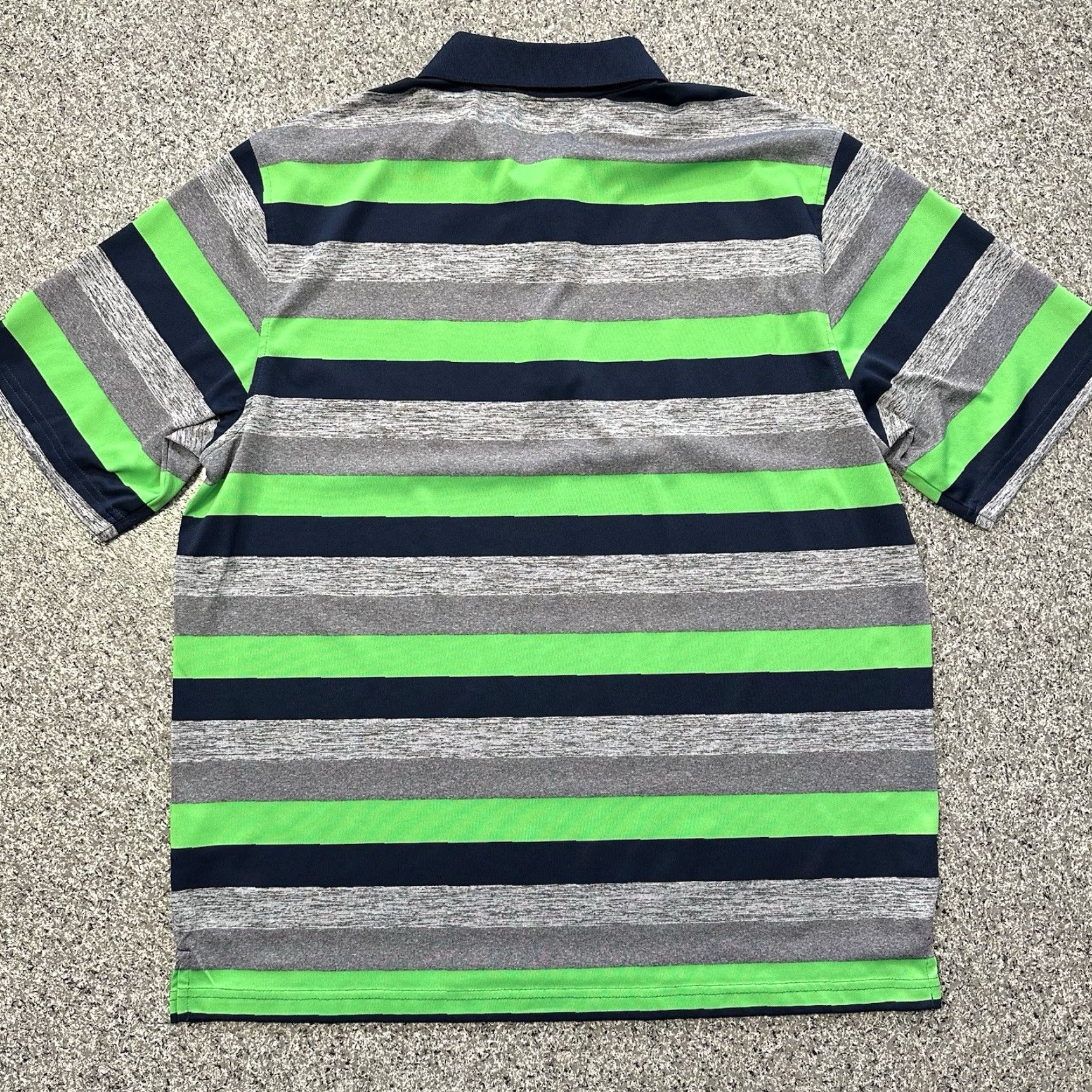 Vintage Walter Hagen Polo Shirt Mens L Striped Green Navy Collared Short Sleeve Golf Polo Size US L / EU 52-54 / 3 - 6 Thumbnail