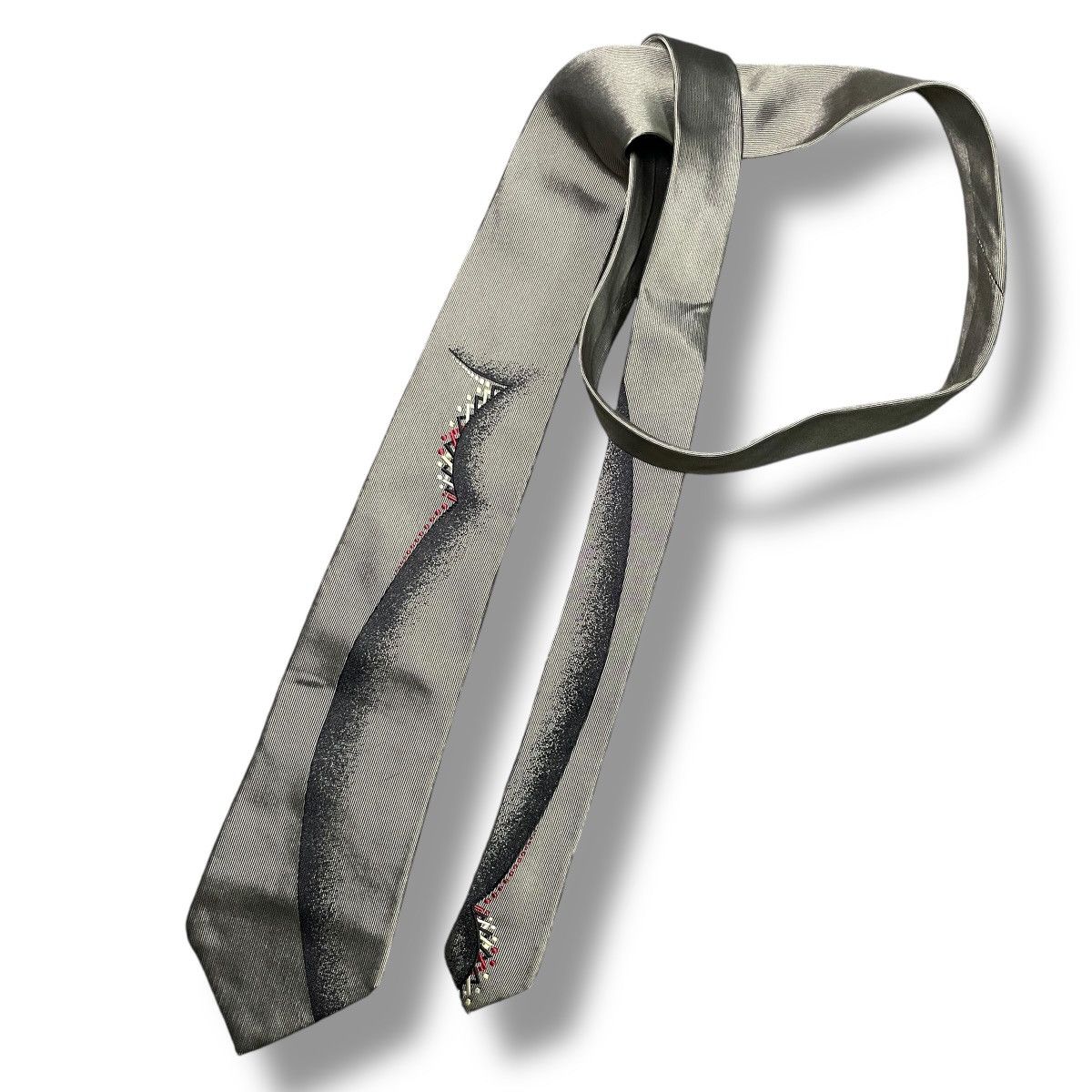 Yohji Yamamoto RARE Yohji Yamamoto Pour Homme Graphic Print Silk Necktie Size ONE SIZE - 4 Thumbnail