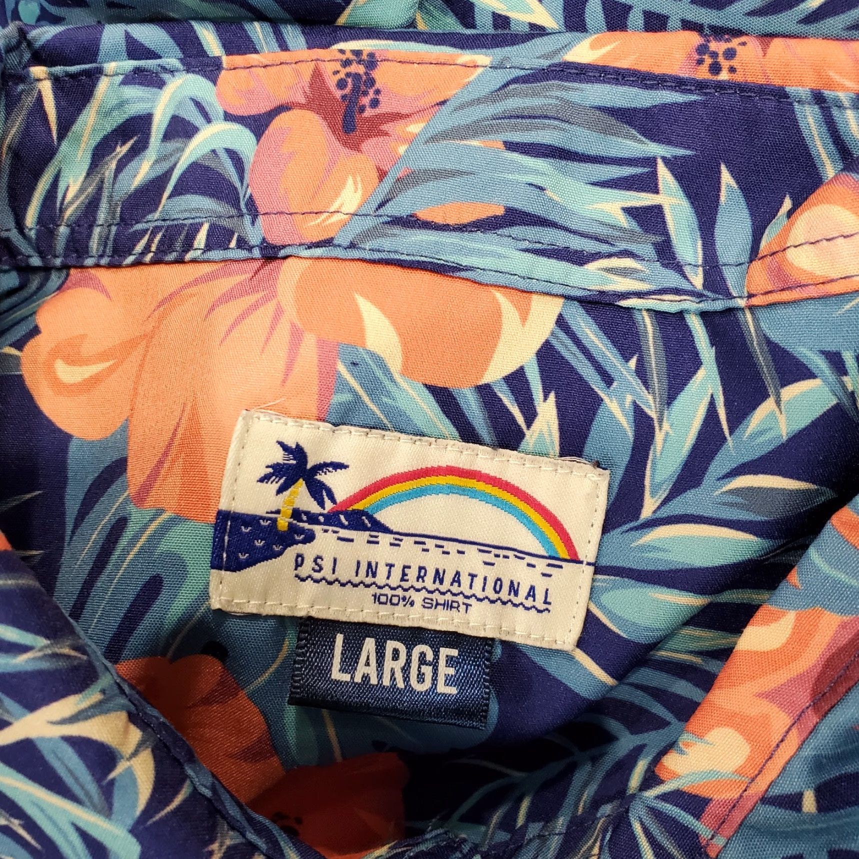 Vintage PSI International Shirt Mens Large Blue Floral Button Up Hawaiian Tropical Tropical Size US L / EU 52-54 / 3 - 8 Thumbnail