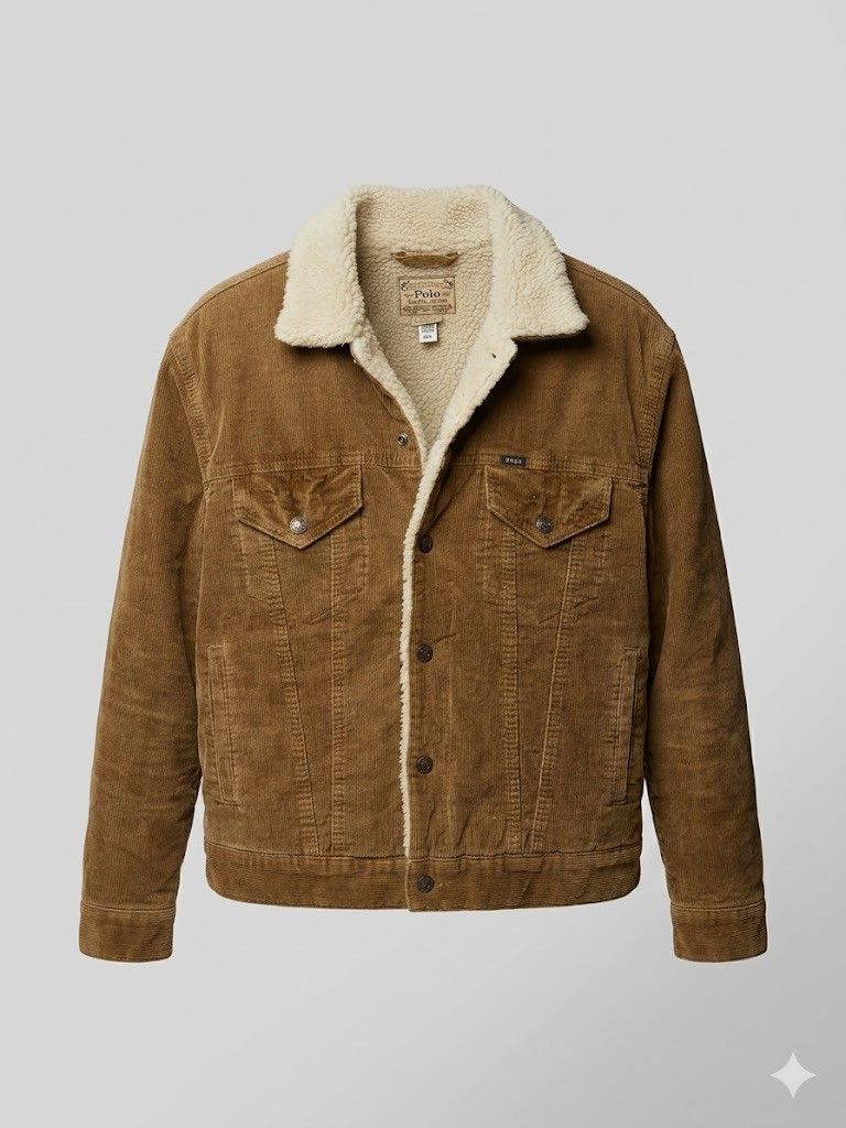 Polo Ralph Lauren Polo Ralph Lauren Men's Fleece-Lined Corduroy Trucker Jacket Size US M / EU 48-50 / 2 - 1 Thumbnail