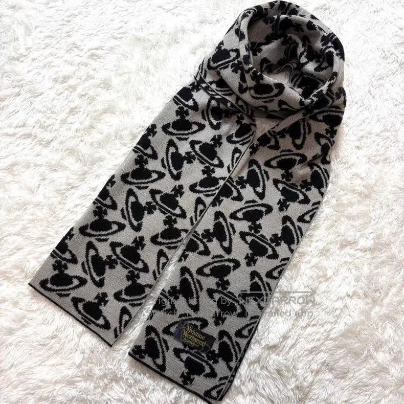 Vivienne Westwood Vivienne Westwood Printed Saturn Black and White Scarf Size ONE SIZE - 4 Thumbnail