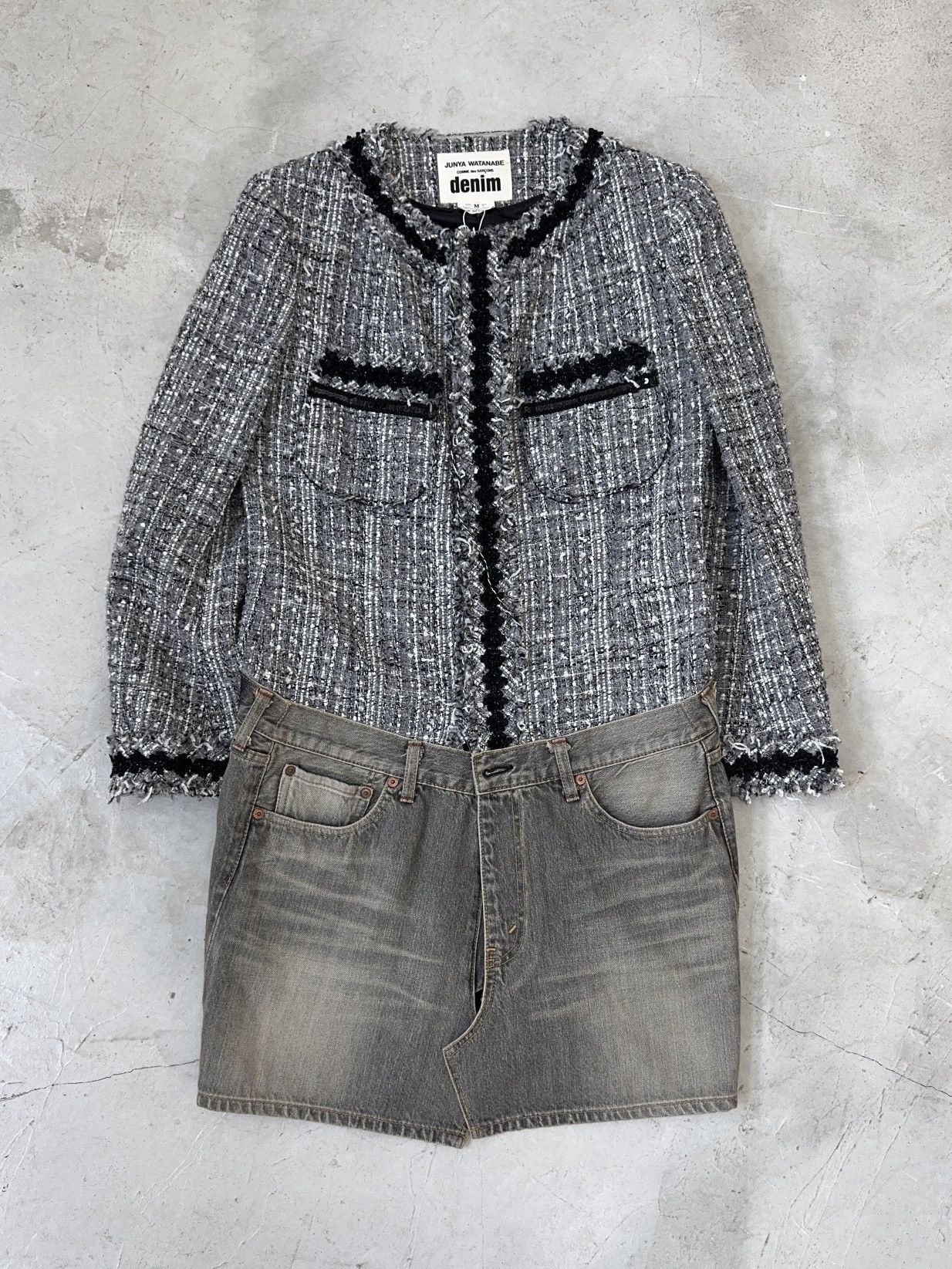 Junya Watanabe FW14 HYBRID TWEED/DENIM JACKET Size M / US 6-8 / IT 42-44 - 1 Thumbnail