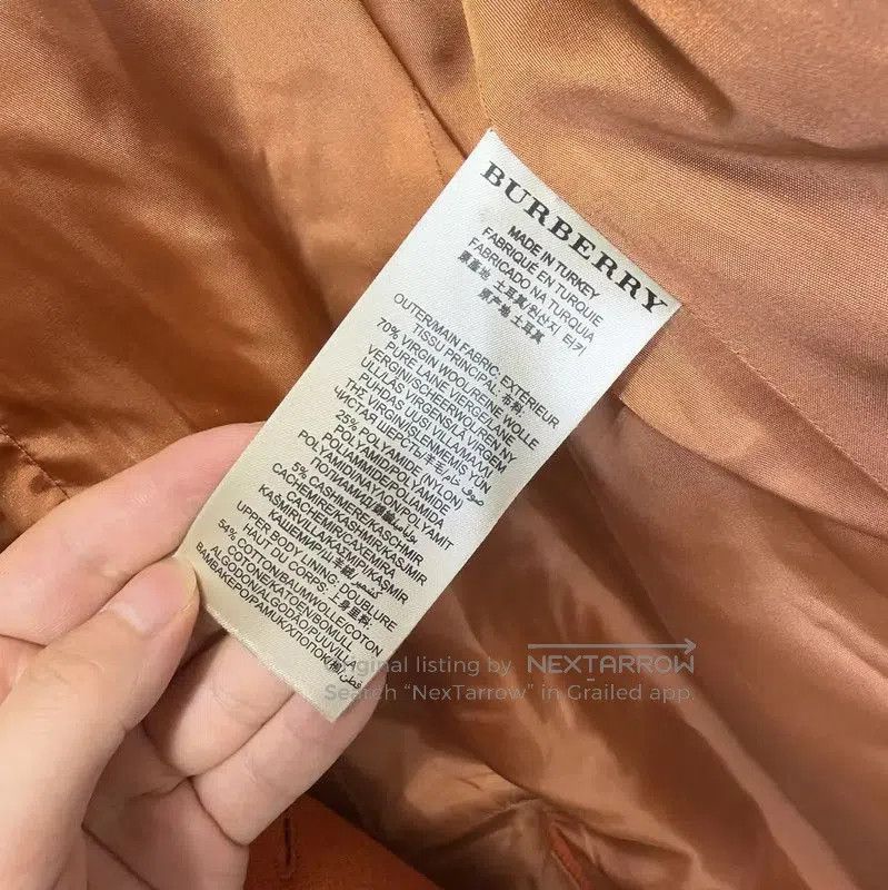 Burberry Burberry Orange Cotton Long Coat for Women. Size S / US 4 / IT 40 - 4 Thumbnail