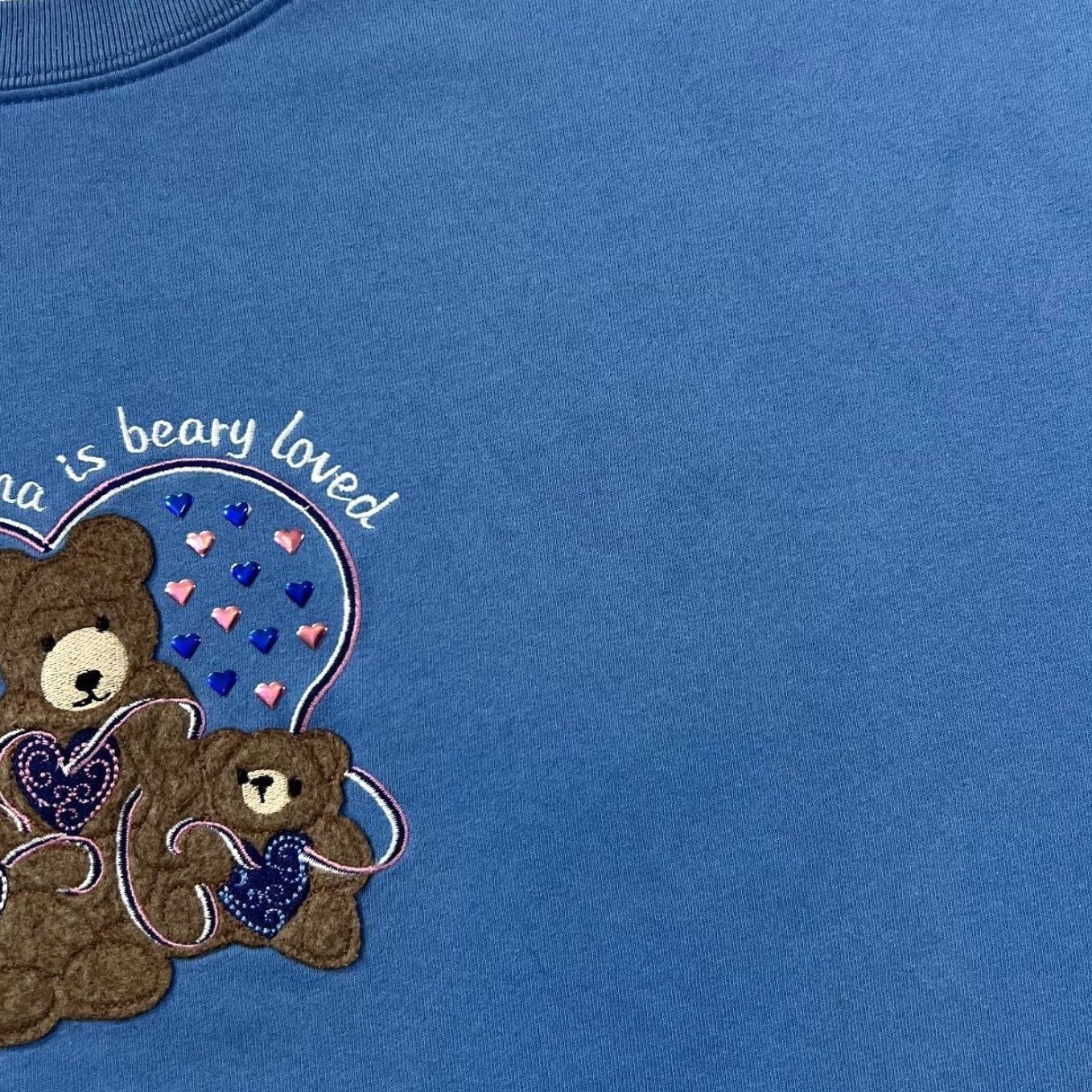 Other VINTAGE THIS GRANDMA IS BEARY LOVED Novelty Embroidered Cottage Core Sweatshirt Women XXL Blue Embroidered spellout design 90s? (adjusted to fit) Size XXL / US 16-18 / IT 52-54 - 5 Thumbnail