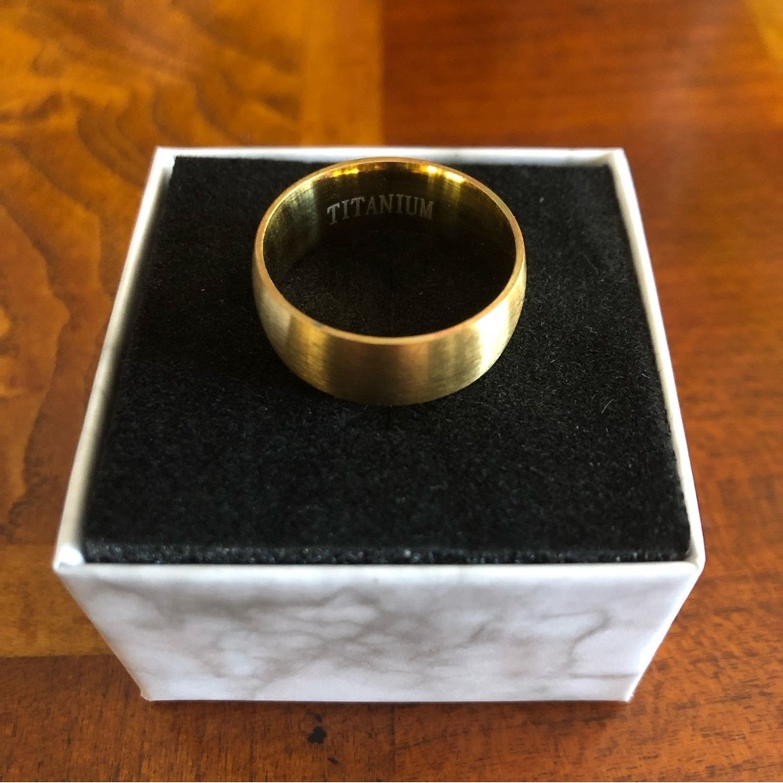 Jewelry Men’s matte frosted titanium steel gold band NWT 11 Size ONE SIZE - 5 Thumbnail
