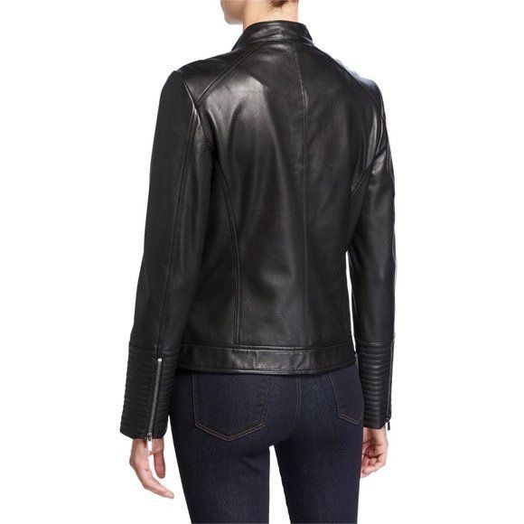 Neiman Marcus Neiman Marcus Black Leather Moto Jacket Size XS / US 0-2 / IT 36-38 - 2 Thumbnail