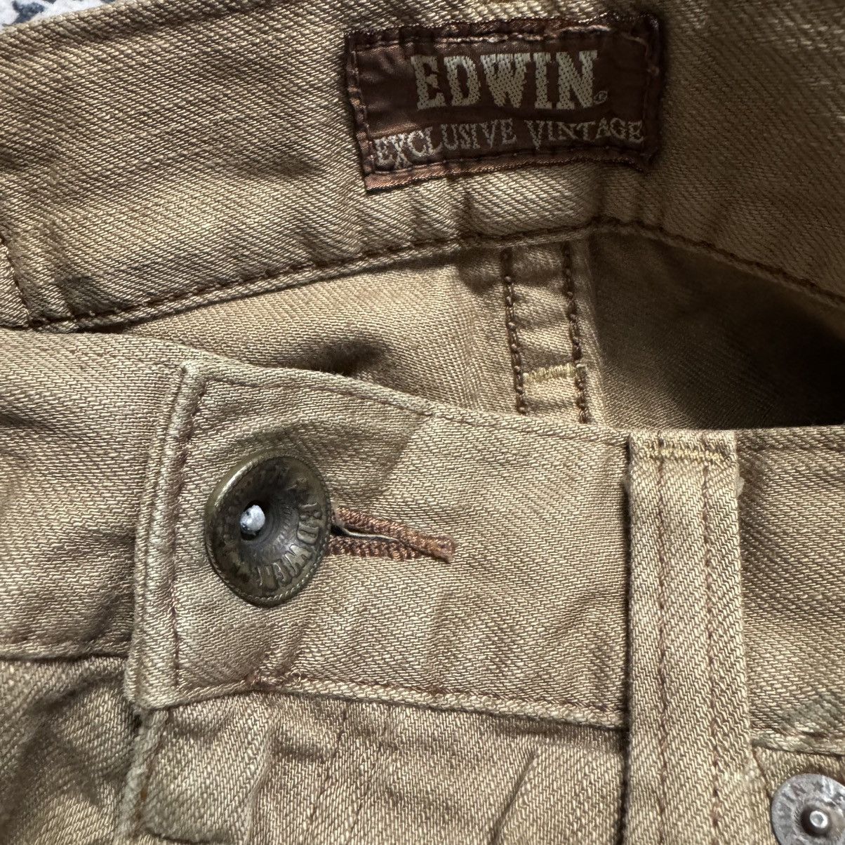 Edwin Vintage Edwin XVS403 Leather Pocket Brown Denim Jeans Size US 34 / EU 50 - 22 Thumbnail