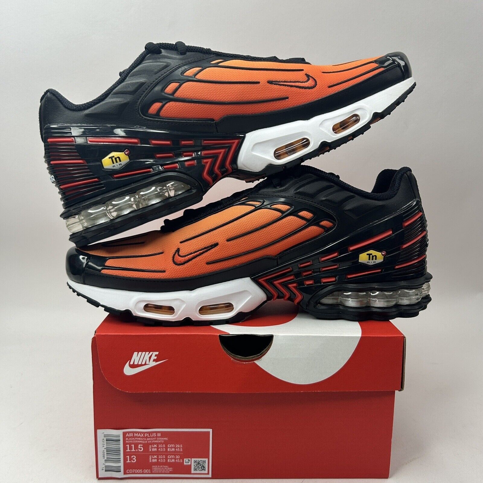Nike Nike Air Max Plus III 3 “Black Orange Tiger" 2023 Size US 11.5 / EU 44-45 - 3 Thumbnail