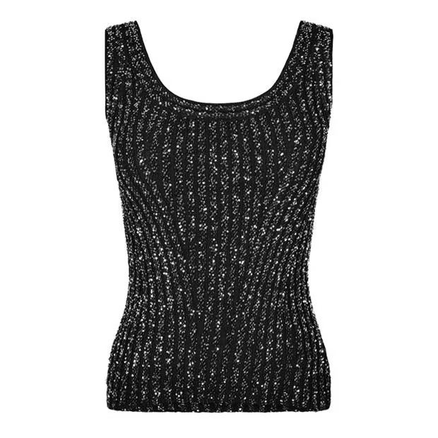Missoni o1g2r1mq1124 Tank Top in Black & Silver Size M / US 6-8 / IT 42-44 - 2 Thumbnail
