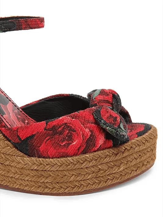 Dolce & Gabbana os11x1225 Floral Espadrille Wedge Sandals in Multicolor Size US 9 / IT 39 - 5 Thumbnail