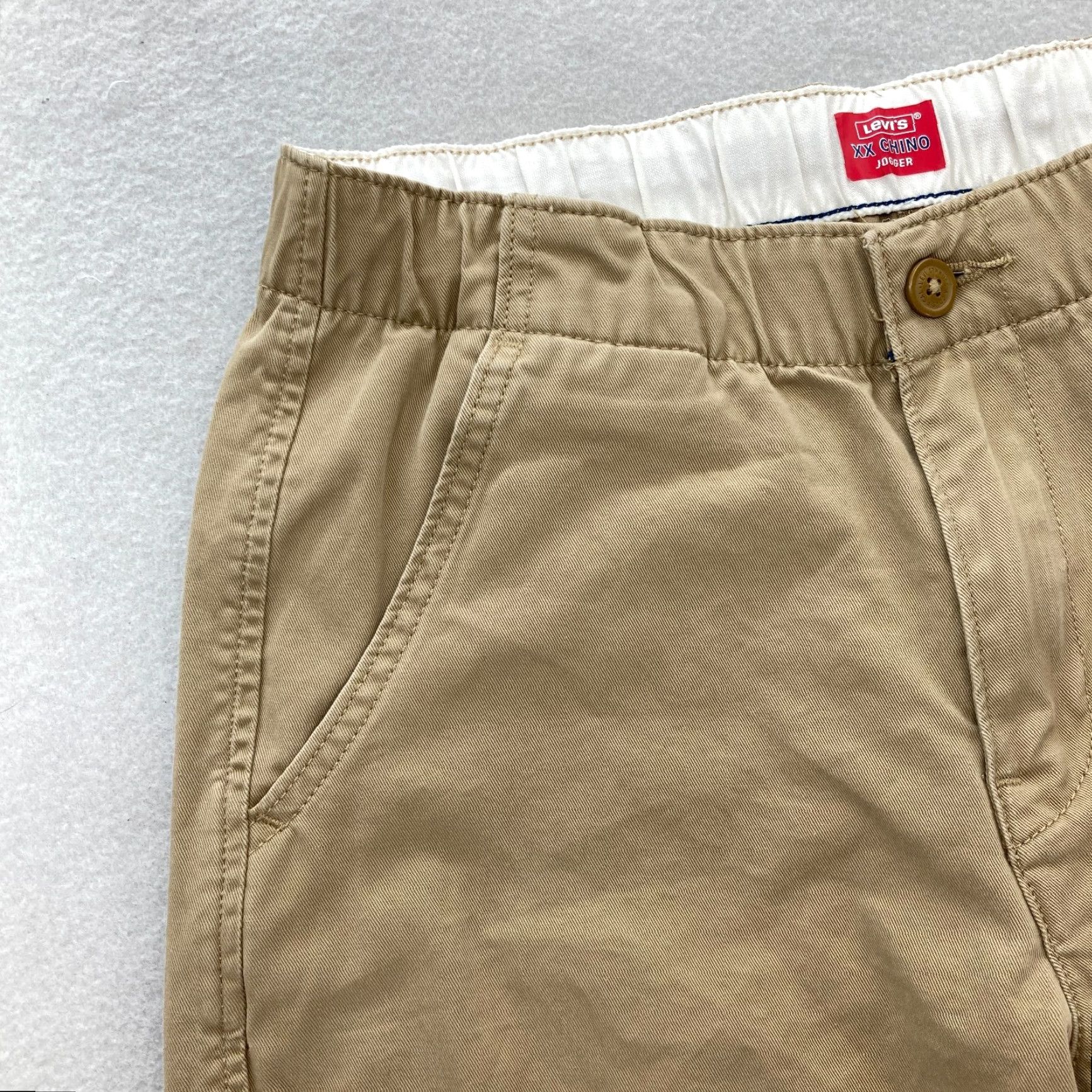 Levi's Levi's XX Chino Jogger Pants Mens Small Khaki Beige Stretch Tapered Drawstring Enhanced for Everyday Wear Size US 29 - 4 Thumbnail