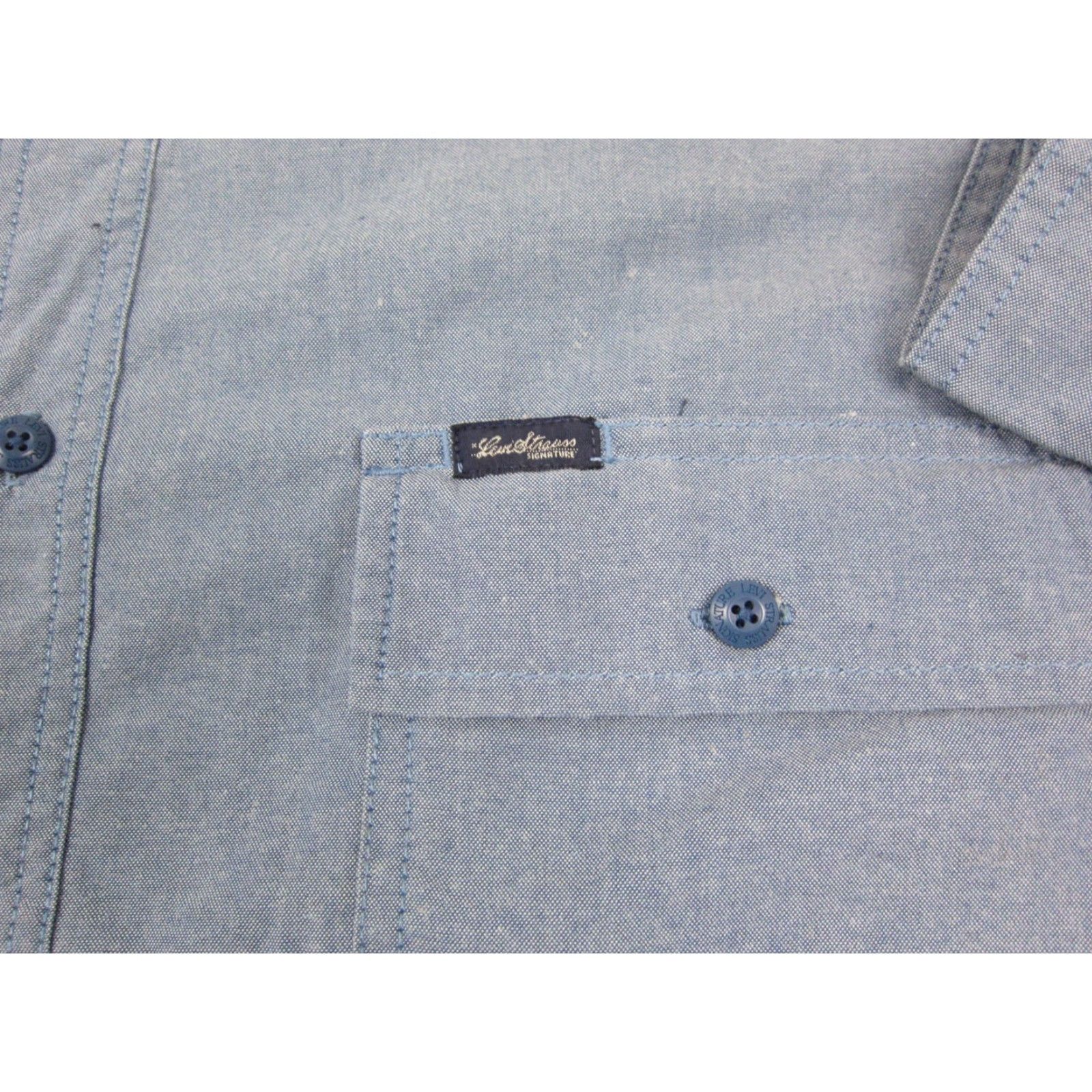 Levi's Levi's Shirt Mens 2XL Blue Chambray Button-Up Workwear 90s 80s Vintage Cotton Chambray Button-Up Mens Clothing Size US XXL / EU 58 / 5 - 3 Thumbnail