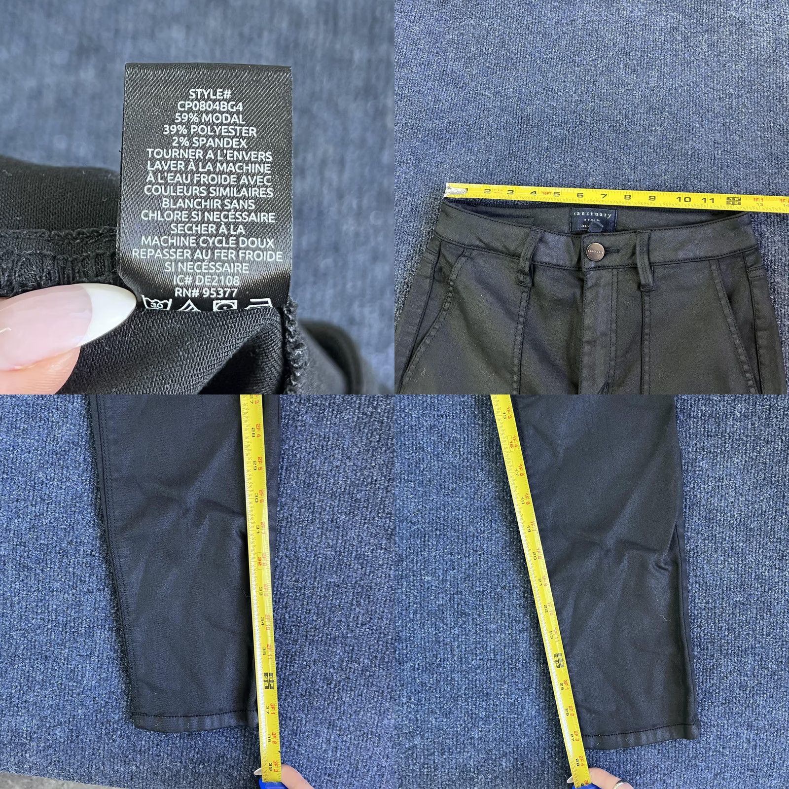 Sanctuary Sanctuary Jeans Womens 4/27 Black Mid Rise Skinny Coated Stretch Denim Pants Size 27" / US 4 / IT 40 - 8 Thumbnail