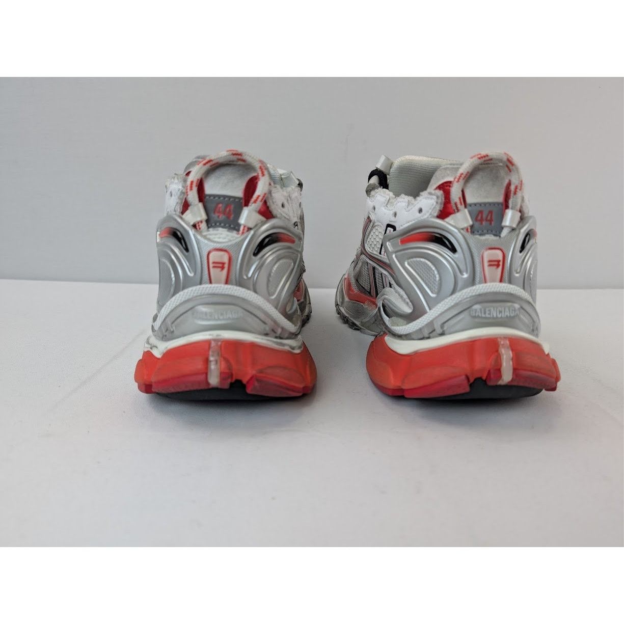 Balenciaga o1rshd1 Mesh Rubber Runners in White/Red/Black Size US 11 / EU 44 - 11 Thumbnail