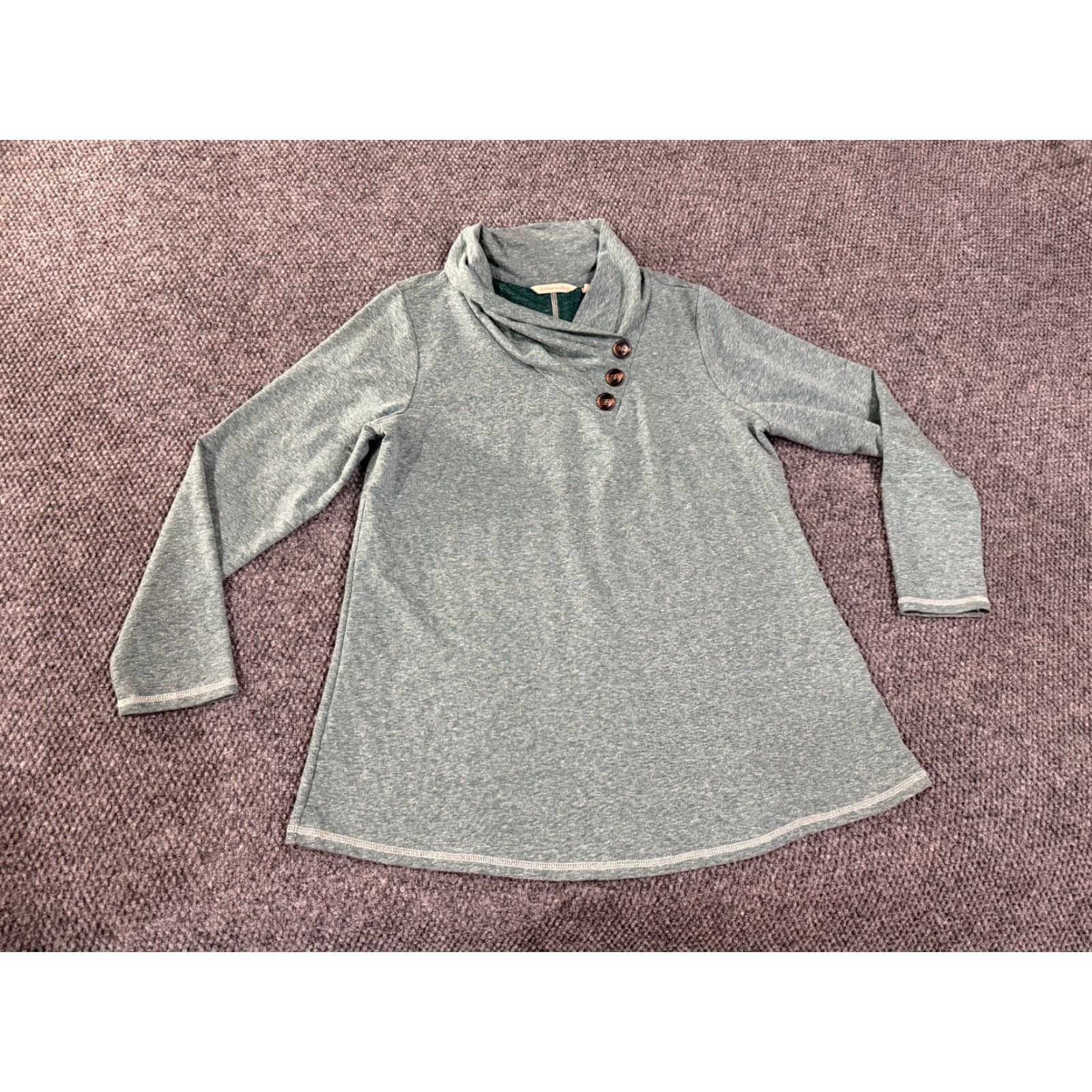 Soft Surroundings Soft Surroundings Sweater Womens M Green Long Sleeve Knit Button Front Pullover Casual Classic All Seasons Lightweight Knit Shirt Womens M Green Size M / US 6-8 / IT 42-44 - 3 Thumbnail