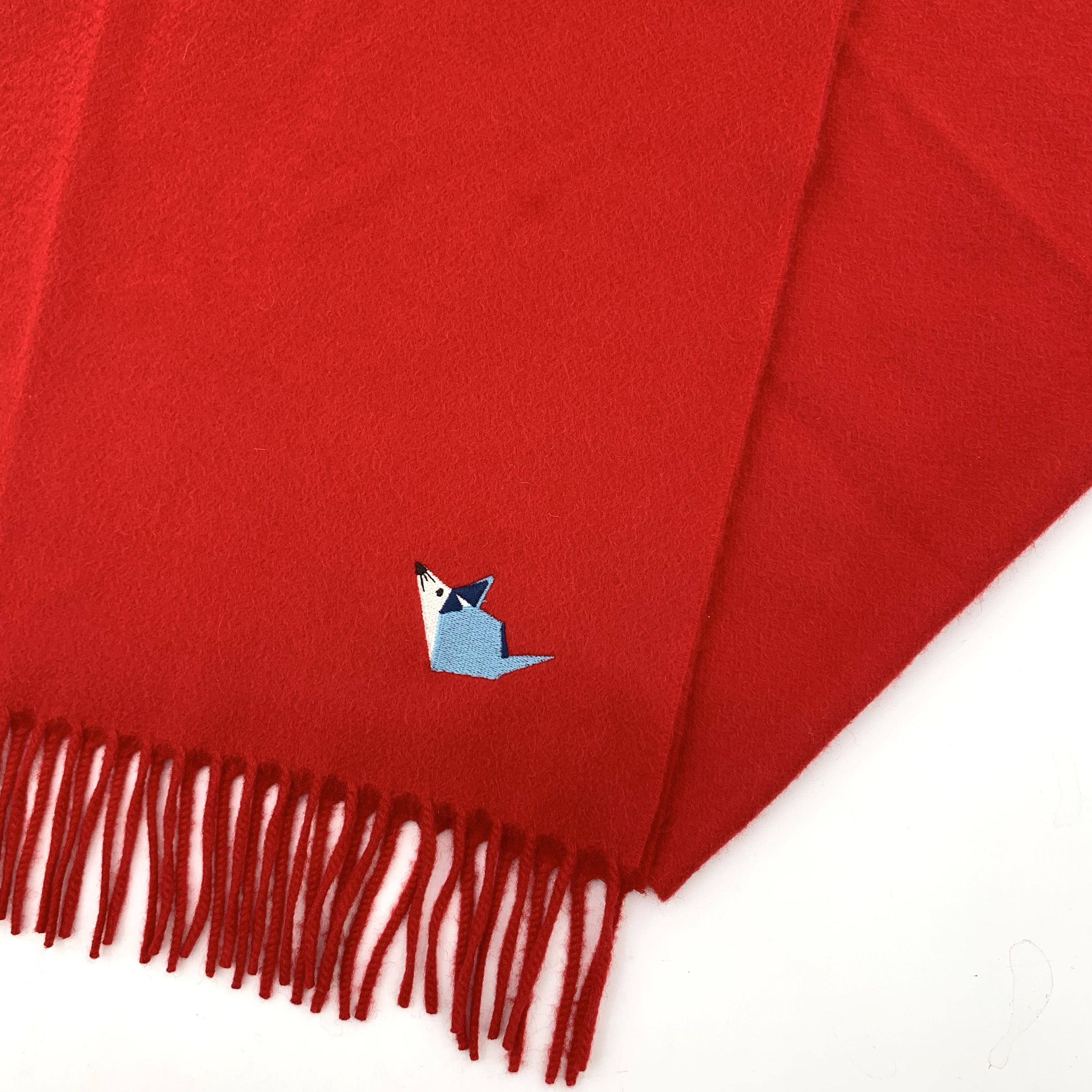 Loro Piana Loro Piana Embroidered Cashmere Scarf Red (46×185cm) Size ONE SIZE - 5 Thumbnail