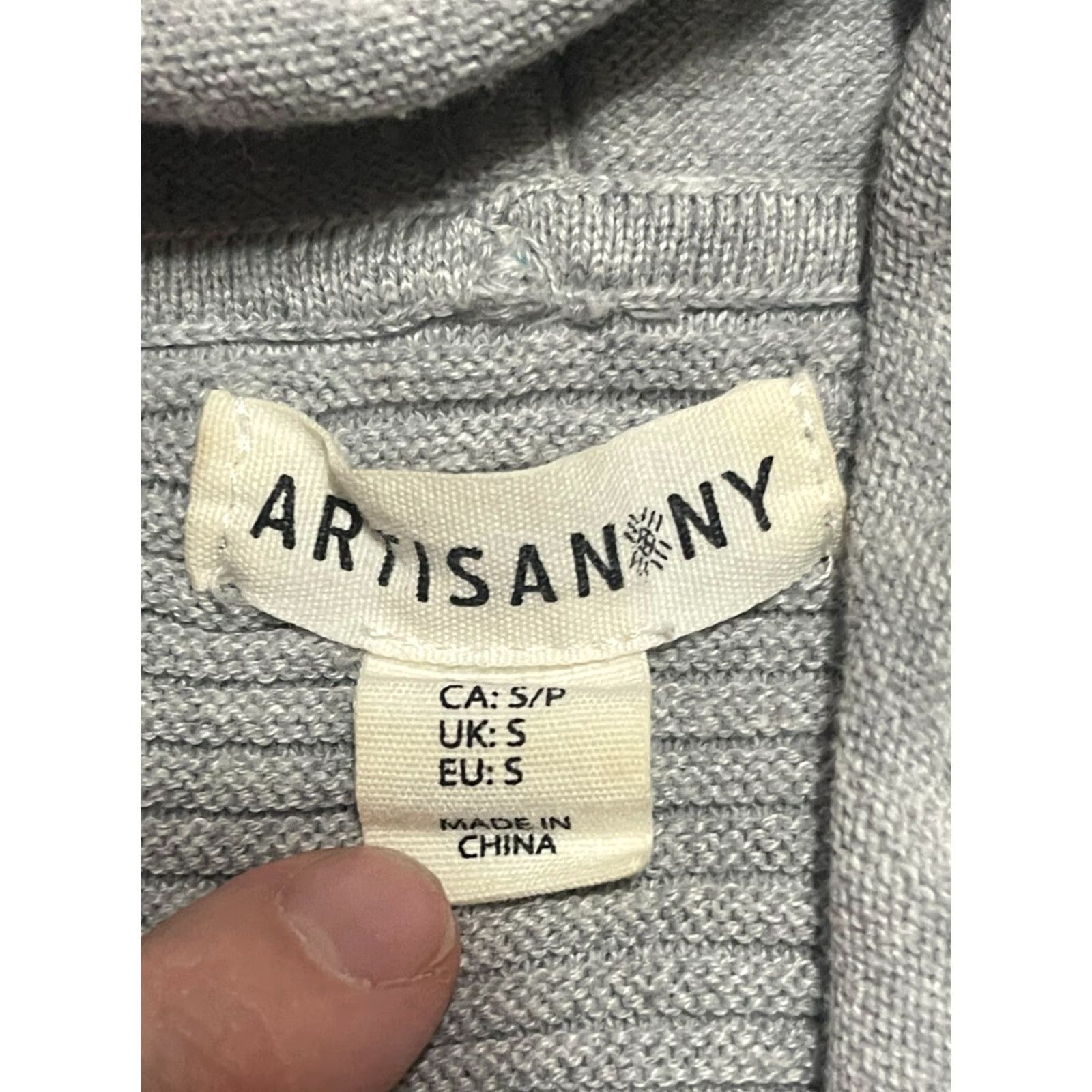 Vintage Artisan NY Hoodie Women’s Size Small Gray Pullover Ribbed Long Sleeve Activewear Regular Fit Size S / US 4 / IT 40 - 7 Thumbnail
