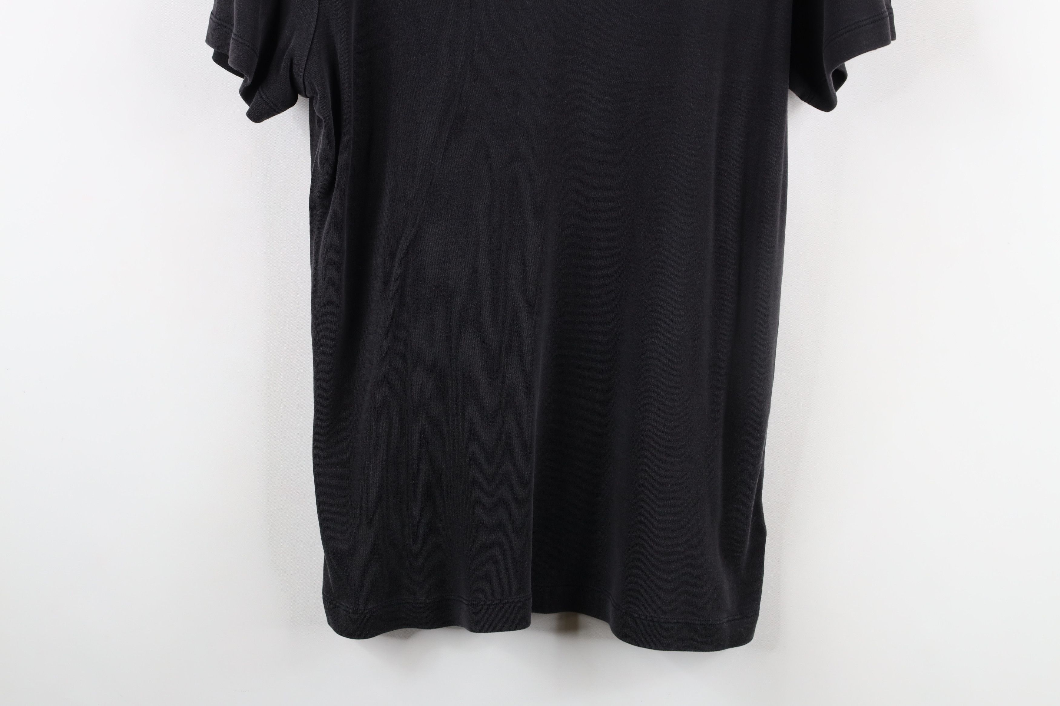 Vintage Vintage 90s Streetwear Blank Cropped Silk T-Shirt Black Size L / US 10 / IT 46 - 3 Thumbnail