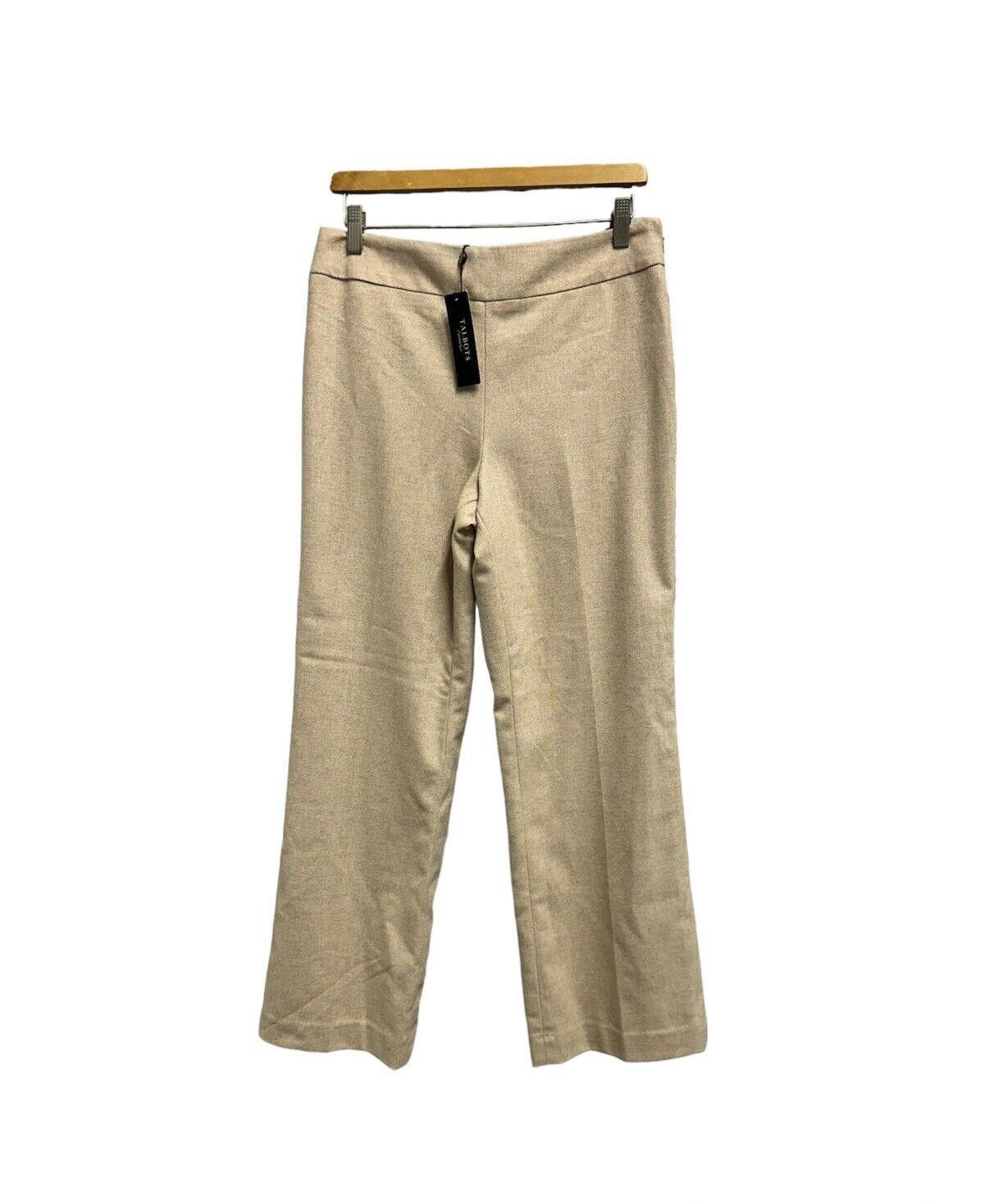image of Robert Talbott Talbots Wool Blend Classic Side Zip Pant Women Size 10 P in Cream