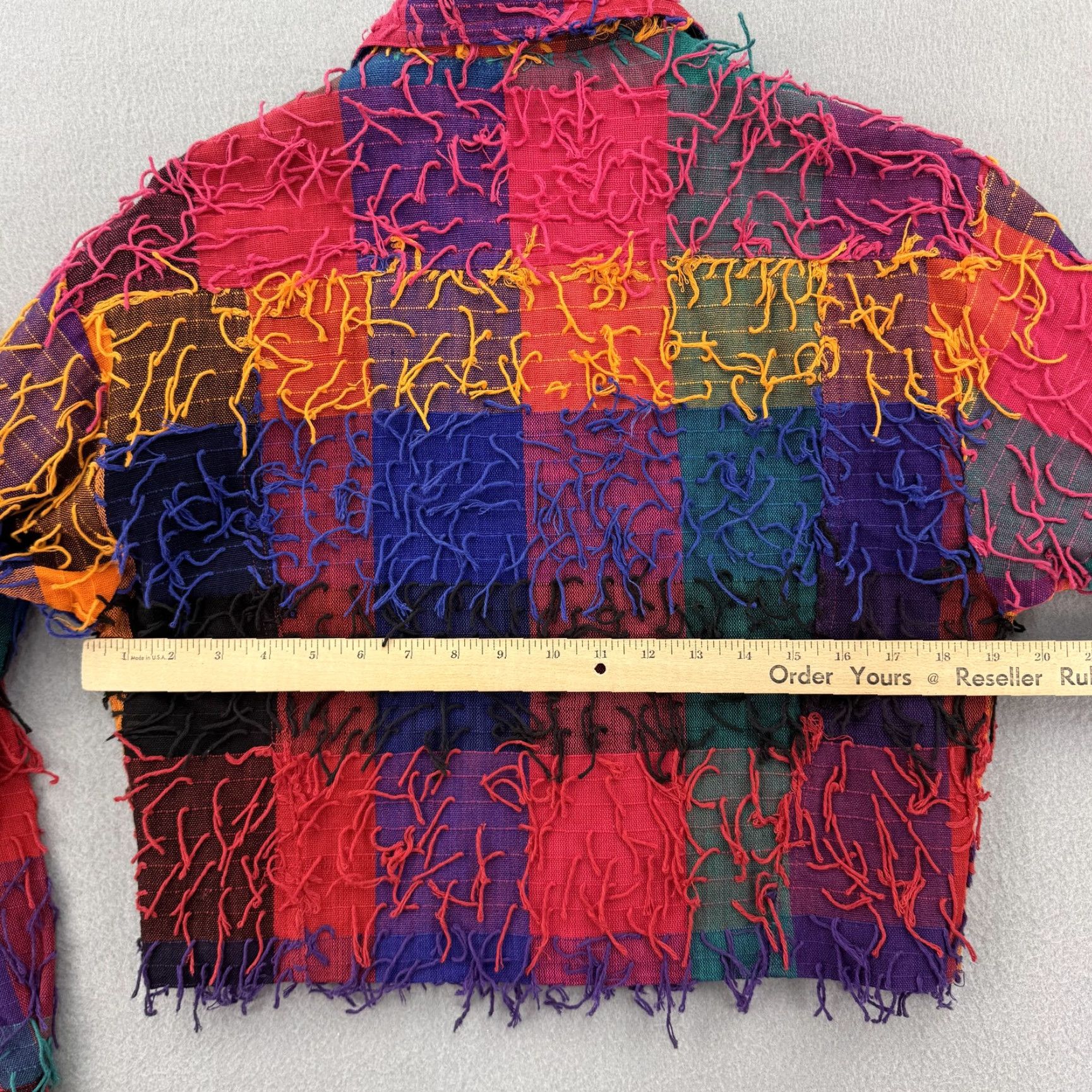 Vintage VINTAGE Estefanie’s Jacket Womens M Patchwork Textured Fringe Boho Guatemala Artisa Size M / US 6-8 / IT 42-44 - 5 Thumbnail