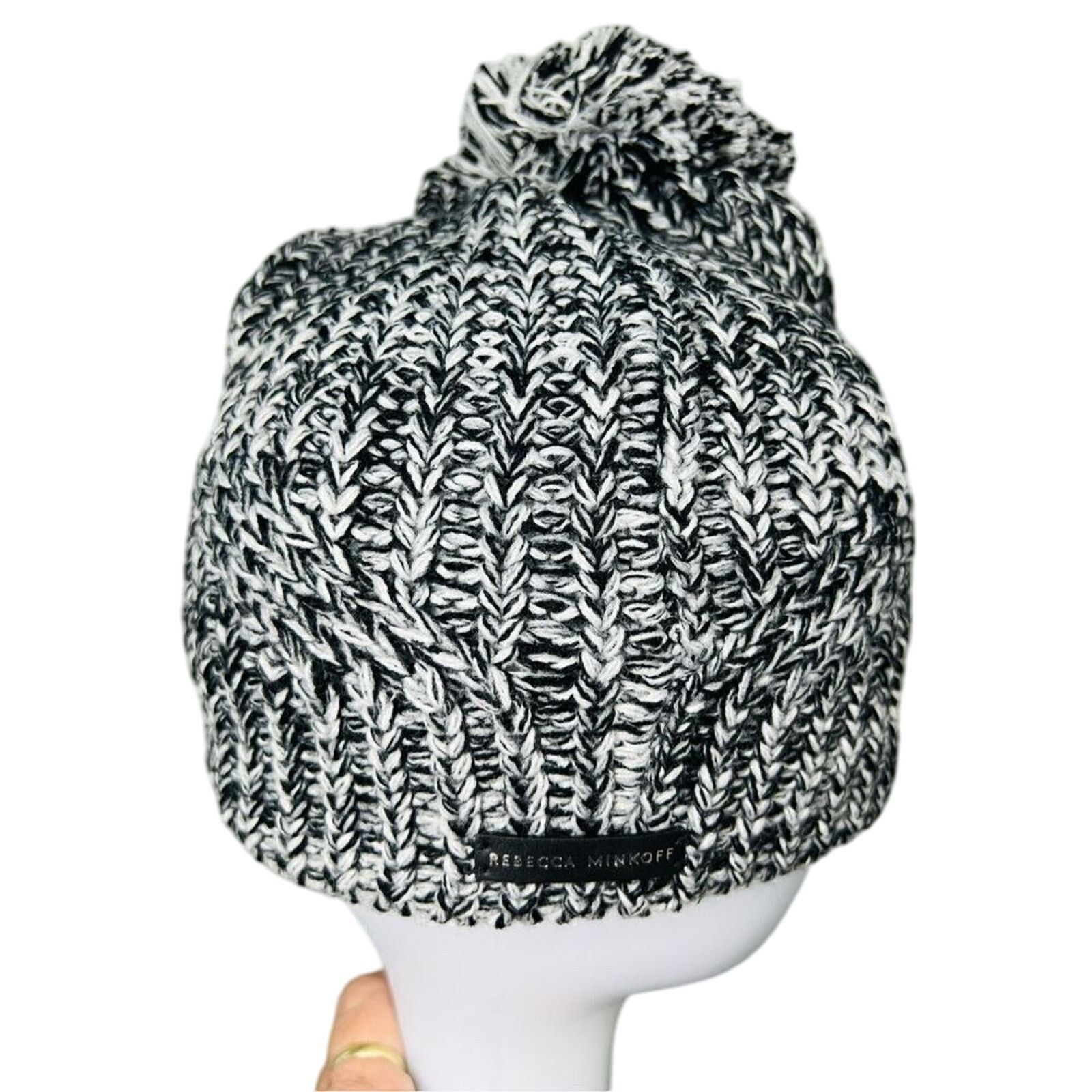 Rebecca Minkoff Rebecca Minkoff Black Marled Arm Warmers + Knit Beanie OS Size ONE SIZE - 2 Thumbnail