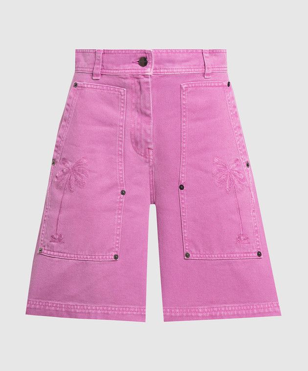 Palm Angels o1y1125 Denim Short in Mauve Size 27" / US 4 / IT 40 - 1 Thumbnail