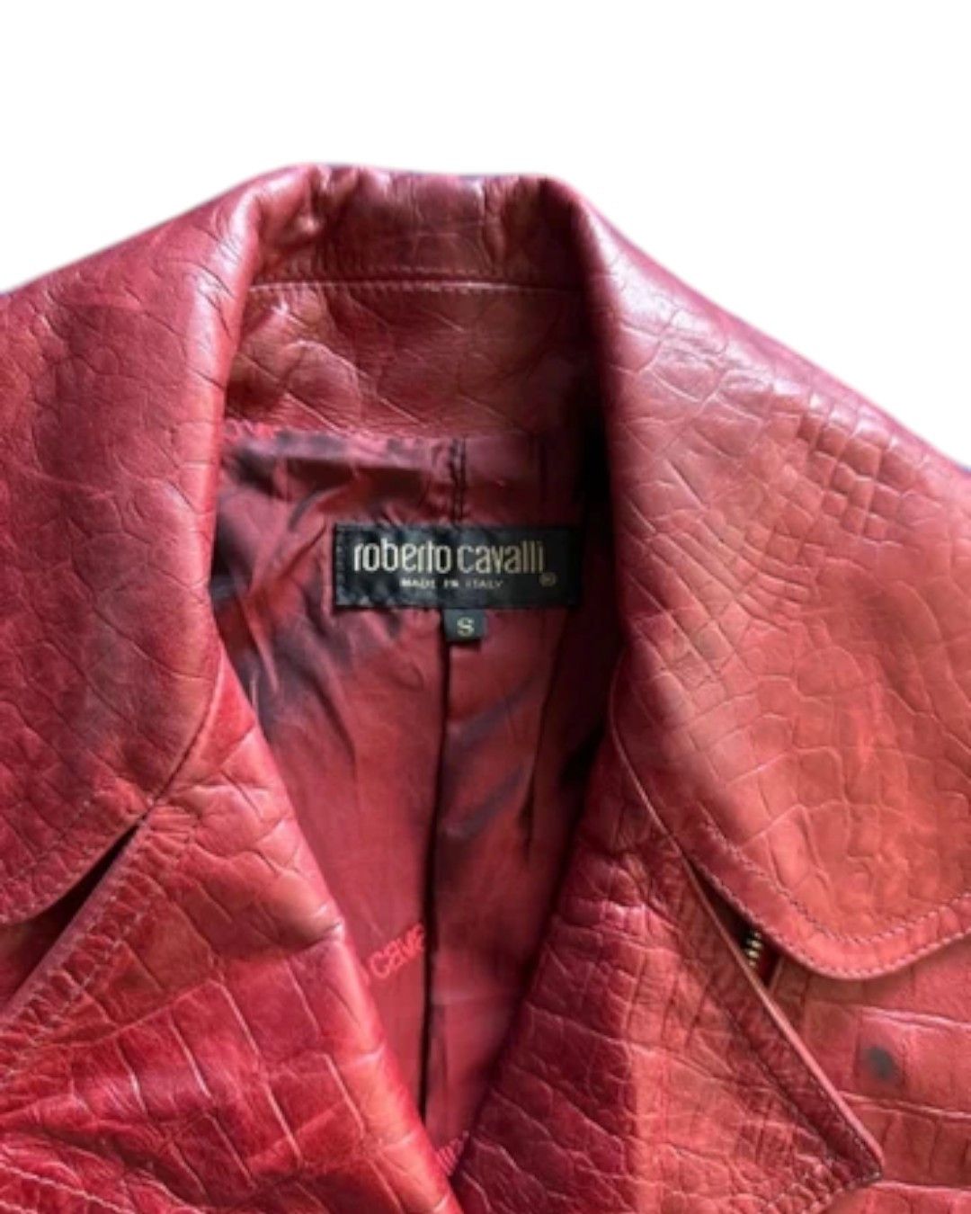 Roberto Cavalli F/W 2000 CROCODILE EMBOSSED LEATHER JACKET Size S / US 4 / IT 40 - 4 Thumbnail