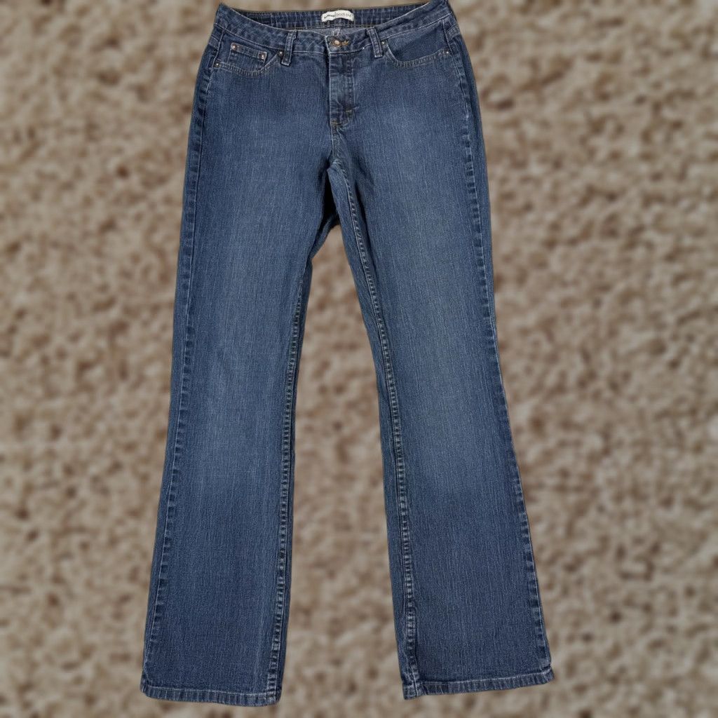 Lee Lee Jeans Womens 10 Blue Denim Bootcut Western Mid Rise 29x32 Pants Regular 5-Pocket Zipper Distressed Cotton Blend Cowboy Southwestern American Lee Size 32" / US 10 / IT 46 - 1 Thumbnail