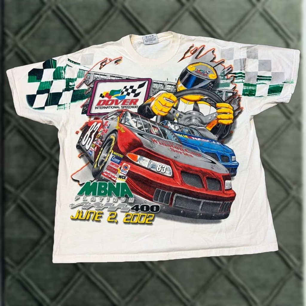 Chase Authentics VINTAGE Dover Speedway NASCAR Racing All Over Print T-Shirt Large White Mens L Chase Authentics Size US L / EU 52-54 / 3 - 1 Thumbnail