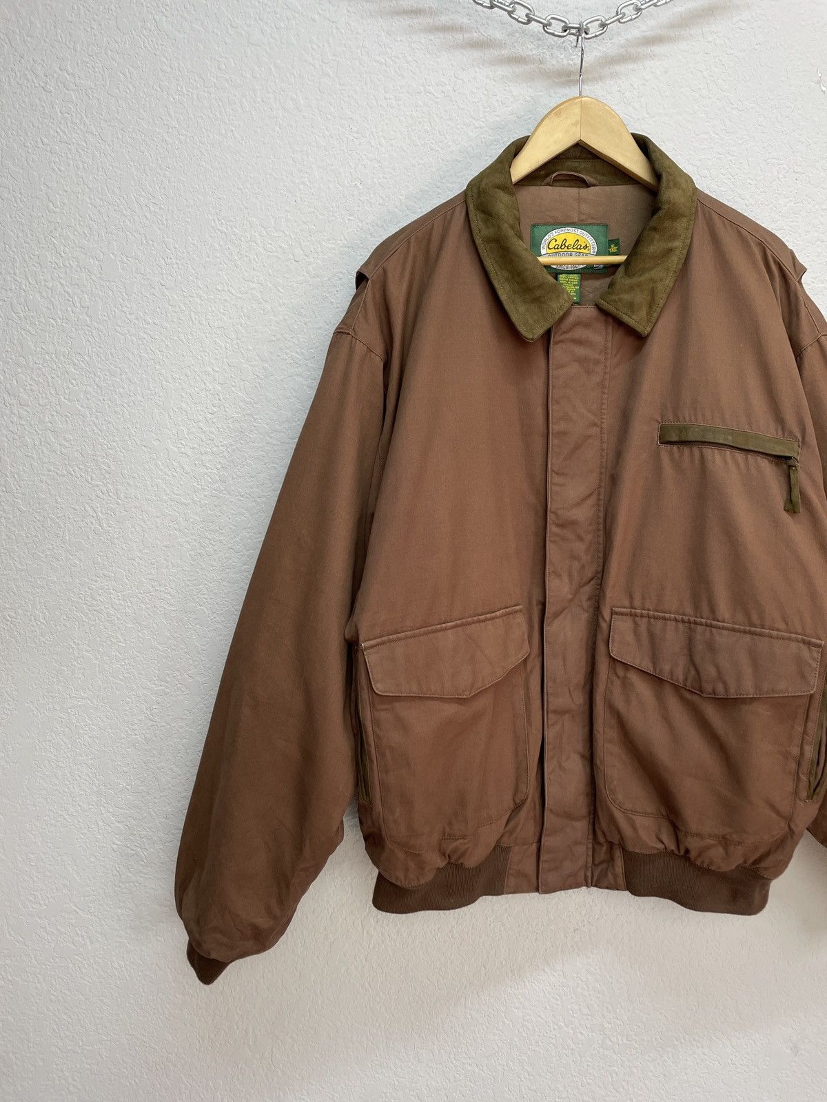 Schott Vintage y2k Avirex Vibe Cabelas Brown Nylon Leather Jacket Size US XL / EU 56 / 4 - 3 Thumbnail