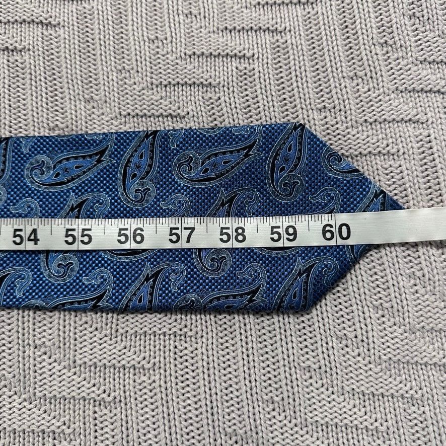 Vintage Vintage Bruno Piattelli blue paisley silk tie Size ONE SIZE - 4 Thumbnail