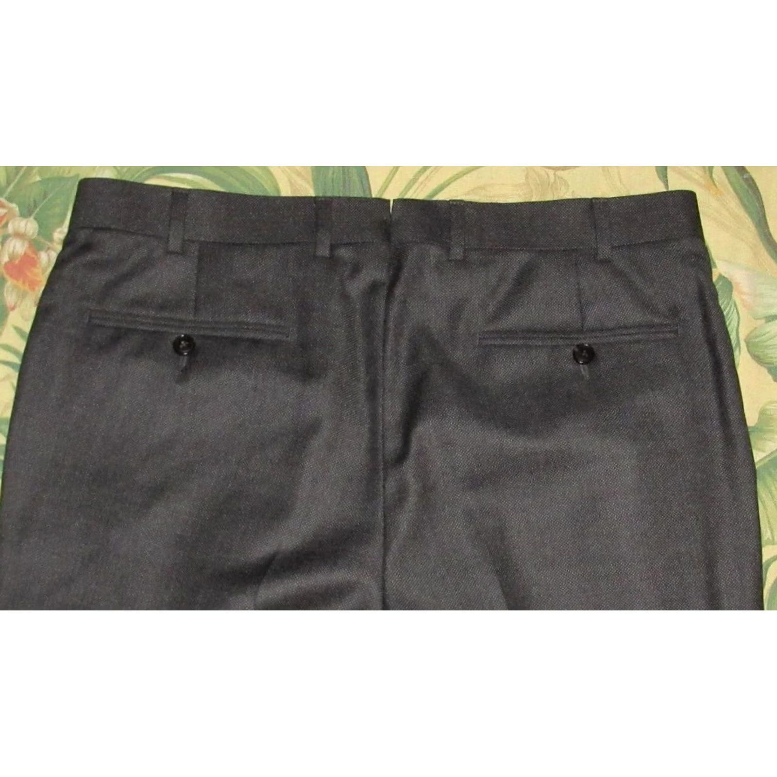 Suitsupply SUITSUPPLY Sienna Dress Pants Charcoal Grey Hopsack Wool Flat Front Mens 34 x 30 Size 34R - 4 Thumbnail