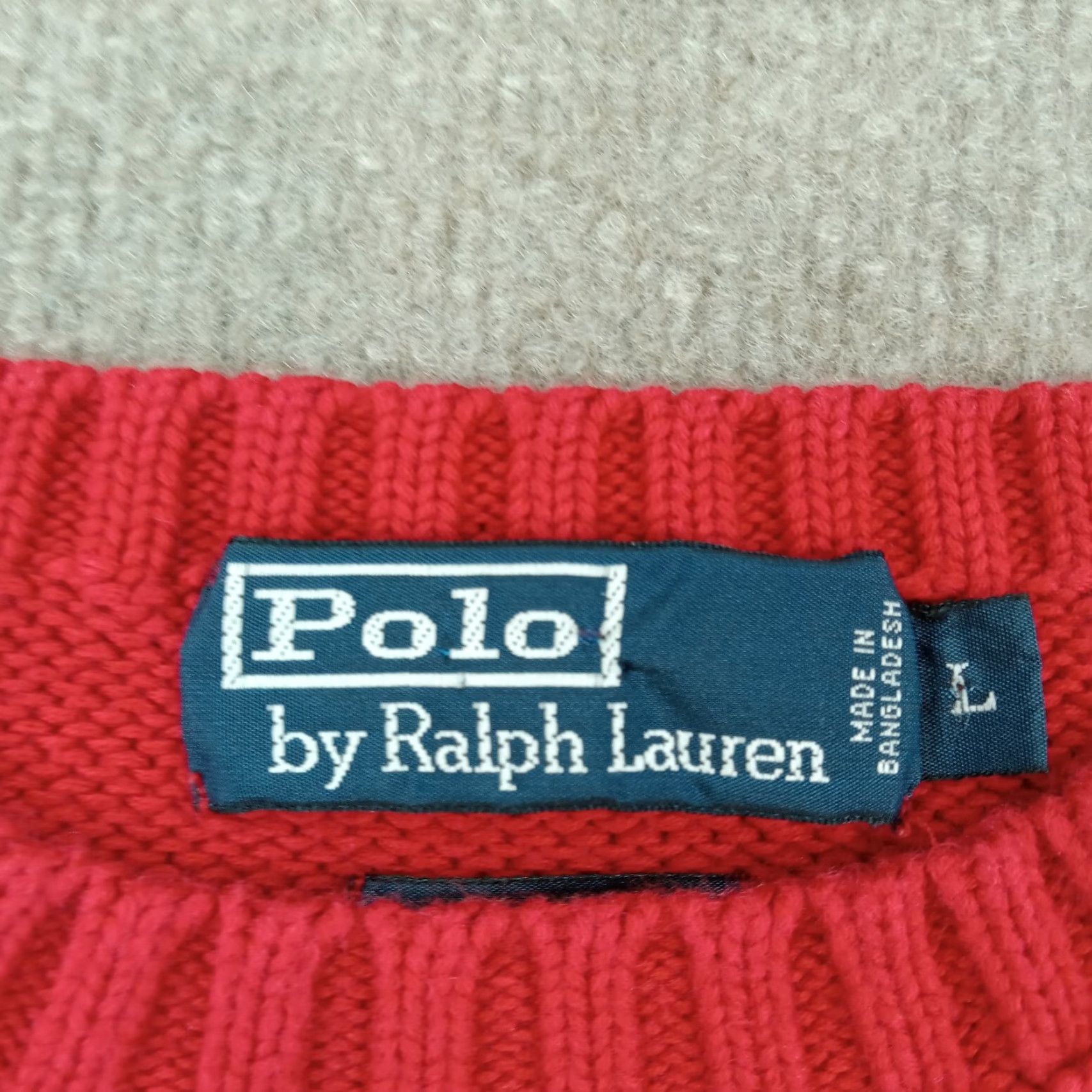 Ralph Lauren Polo Ralph Lauren Sweater Mens Large Red Crew Neck Long Sleeve Pony Cotton Size US L / EU 52-54 / 3 - 5 Thumbnail