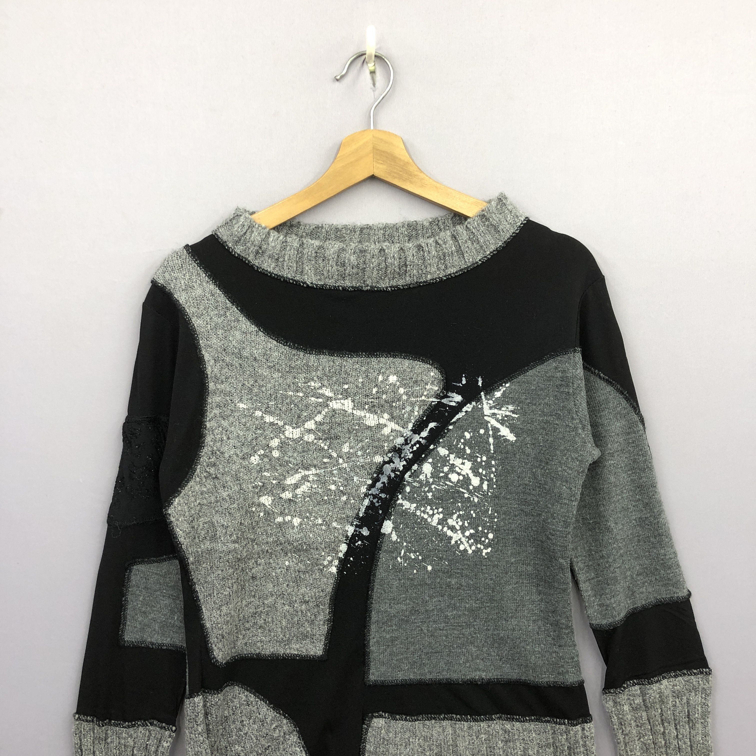 Homespun Knitwear Tricoti Patchwork Design Sweater Sweatshirt Rare Yohji Size US S / EU 44-46 / 1 - 2 Thumbnail