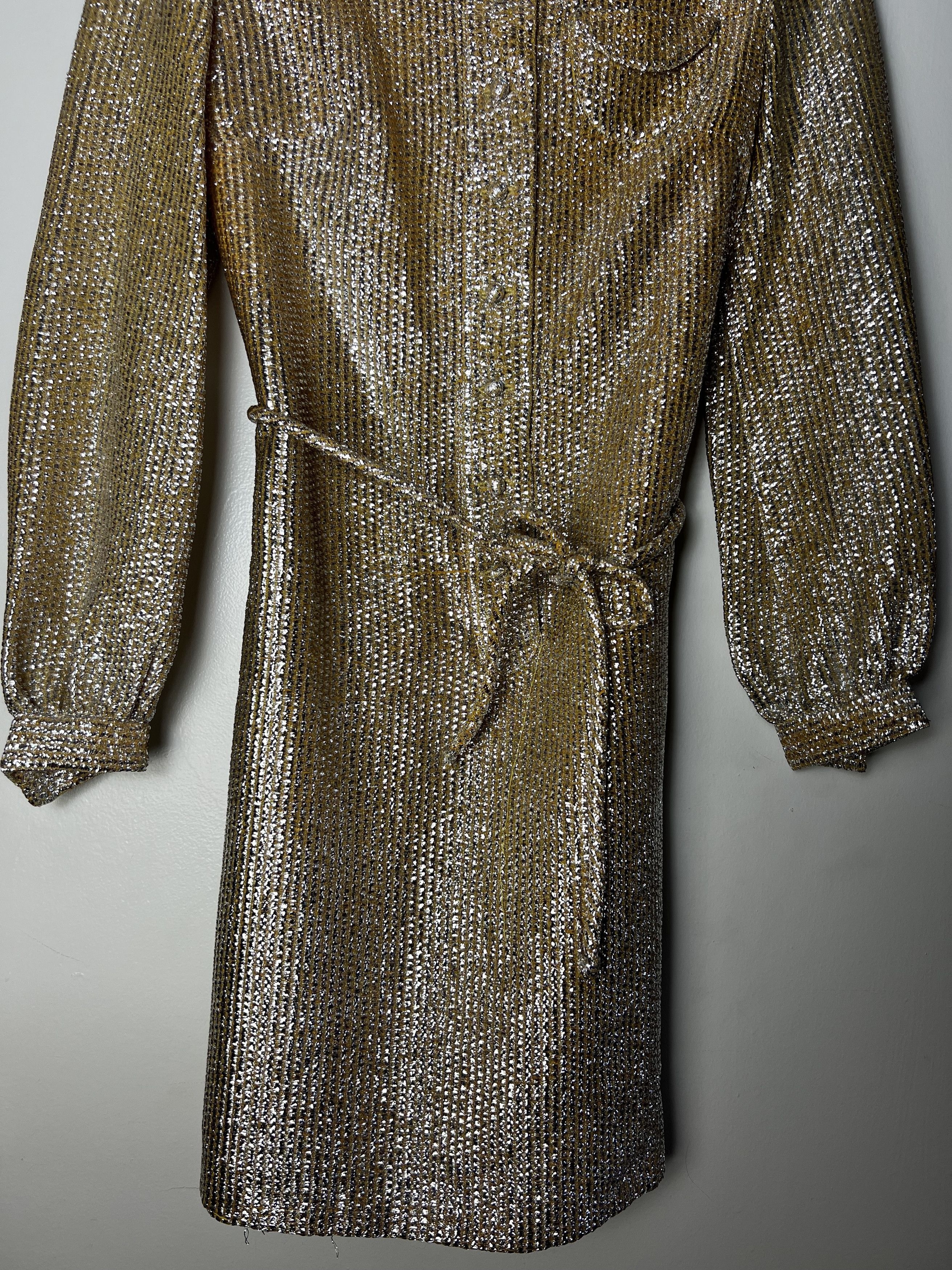 Vintage Vintage 1960's 2pcs. Parc Jr. Silver Metallic Cocktail Dress Size S / US 4 / IT 40 - 6 Thumbnail