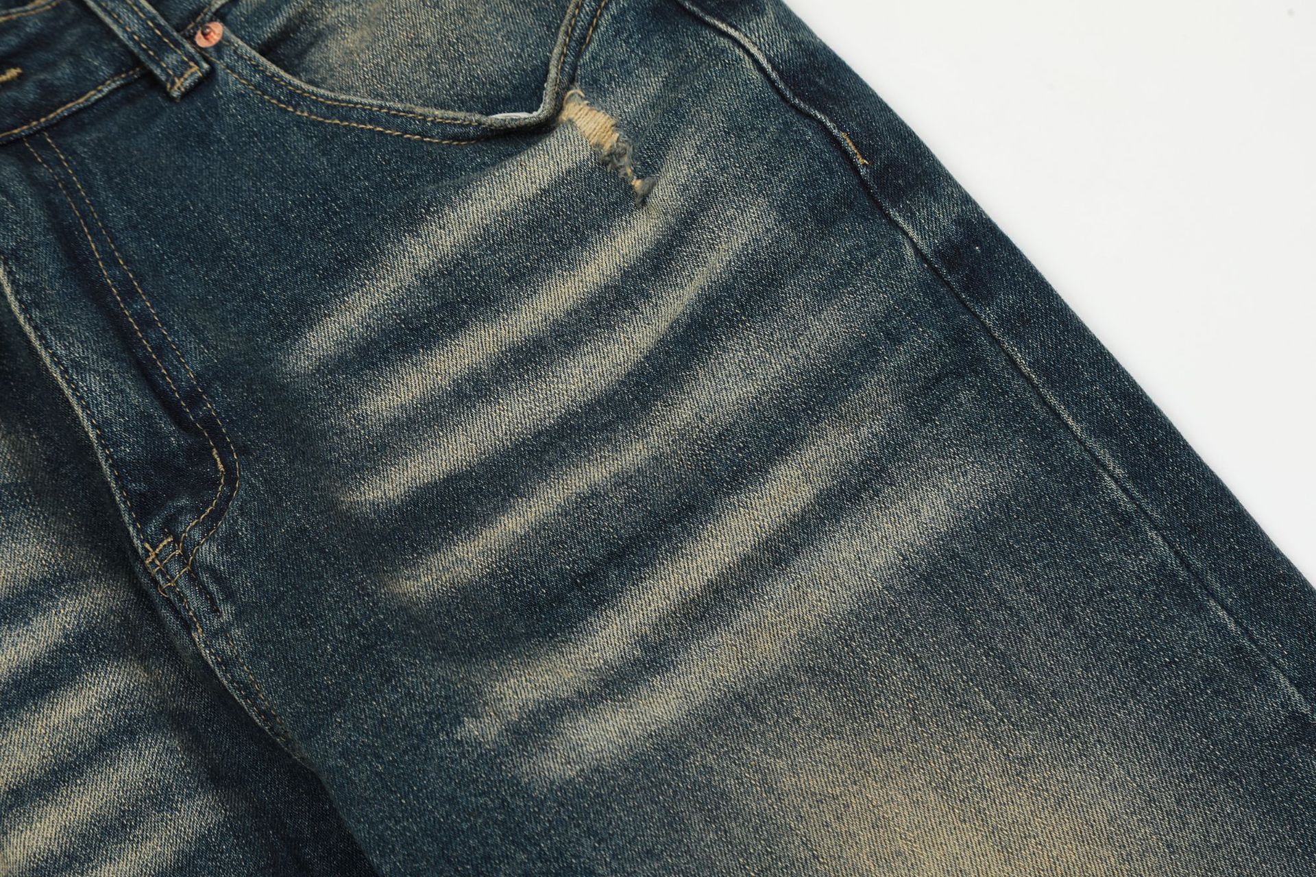 Japanese Brand × Jean High street wide-leg flared whisker ripped cargo jeans Size US 32 / EU 48 - 6 Thumbnail