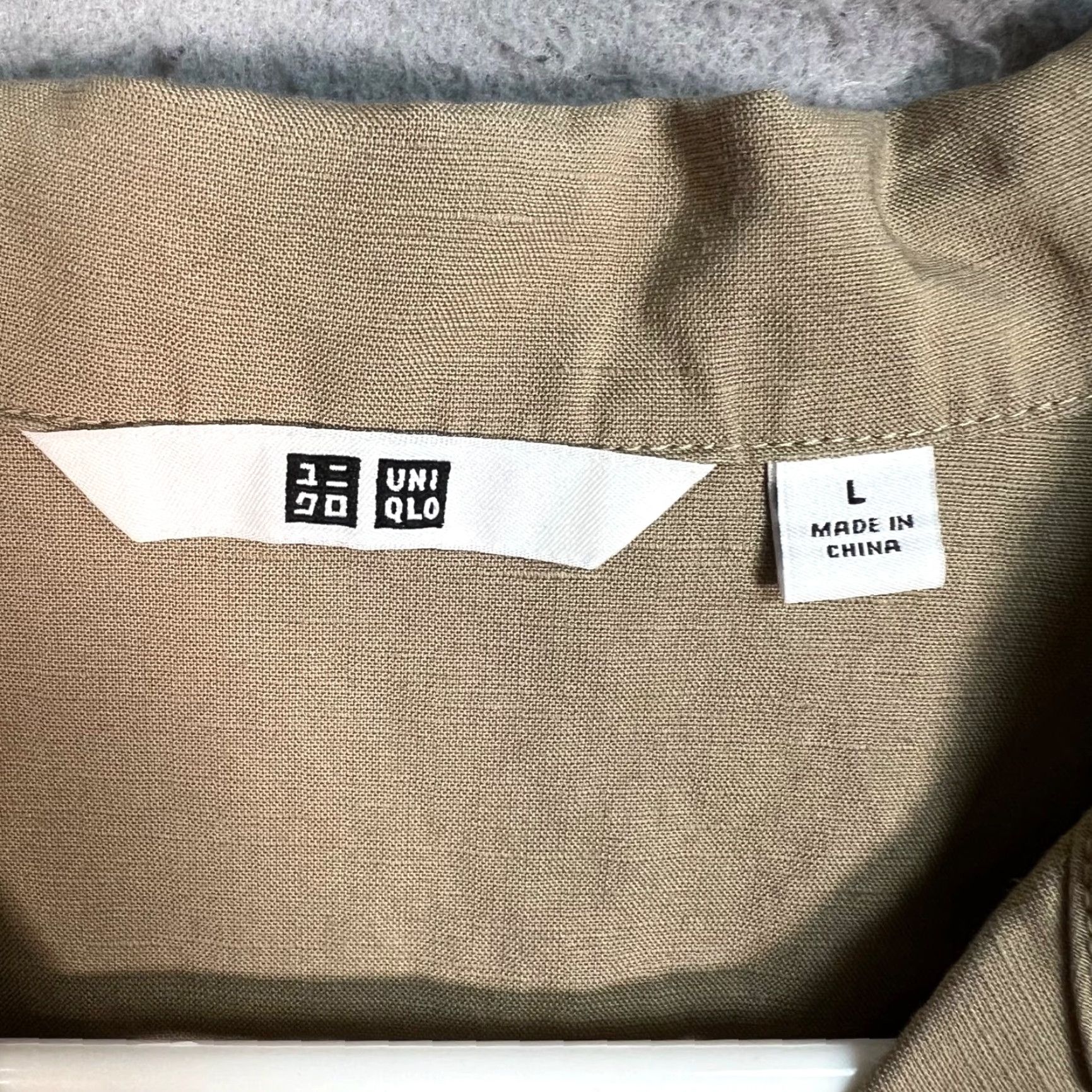 Uniqlo Uniqlo Jumpsuit Womens Size L Khaki Linen Blend Belt Wide-Leg Casual One-Piece Shirt Womens L Khaki Linen-Blend Jumpsuit with Belt Size 36" / US 14 / IT 50 - 3 Thumbnail