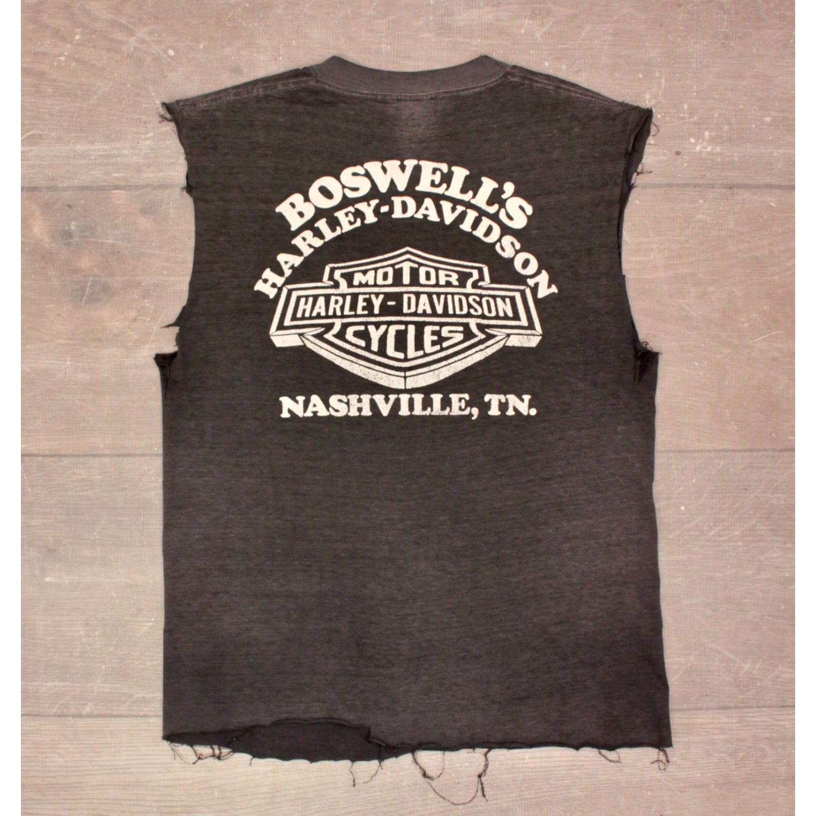 Vintage VINTAGE Men's VTG 80s 3D Emblem Harley Country Motorcycle Sleeveless TShirt Davidson Shirt Mens Black 38 80s T-Shirt Graphics Size US M / EU 48-50 / 2 - 2 Thumbnail