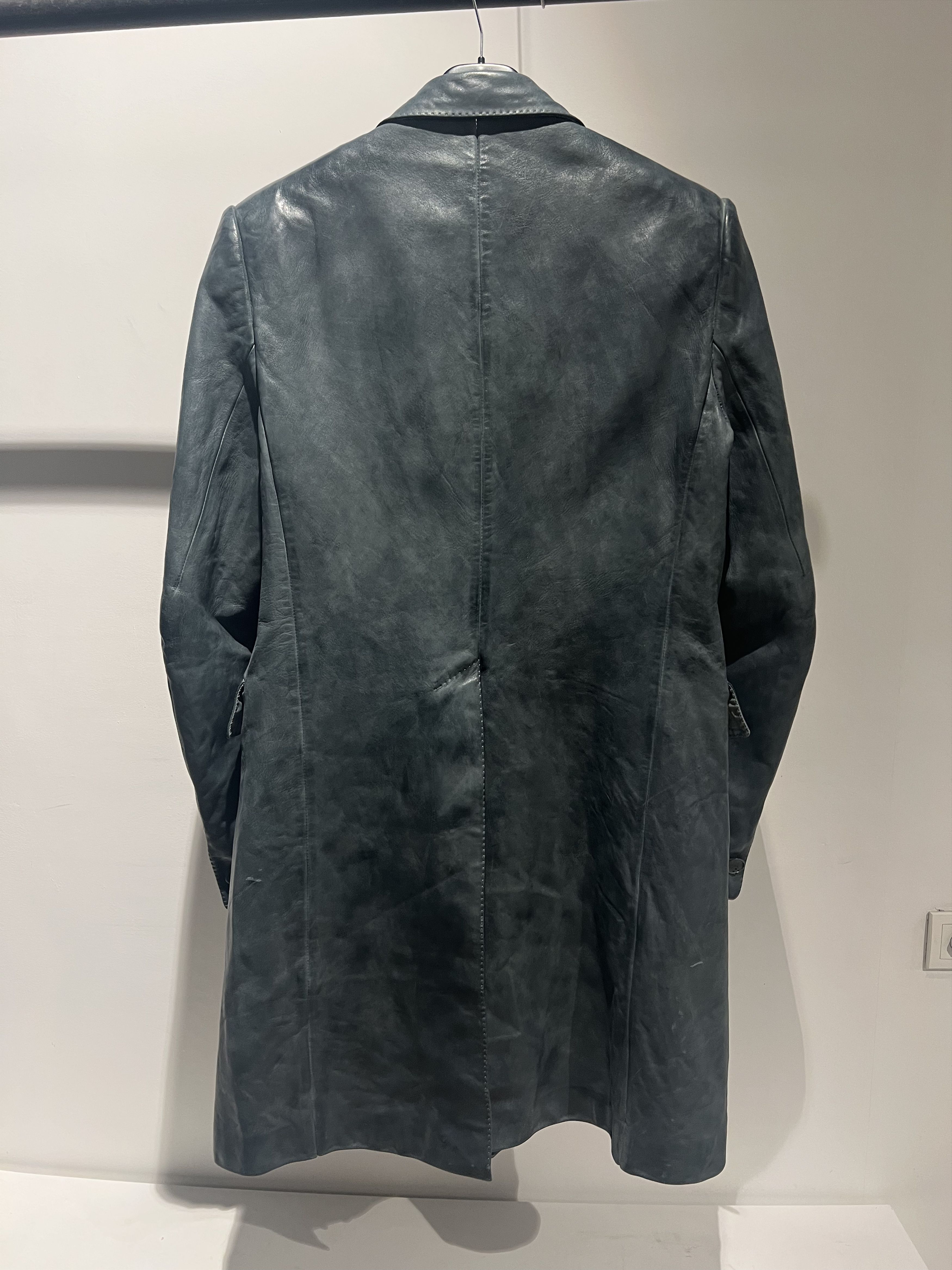 Carol Christian Poell Blue LM/2638-IN CORS-PNC/23 Leather Coat Size US L / EU 52-54 / 3 - 7 Thumbnail