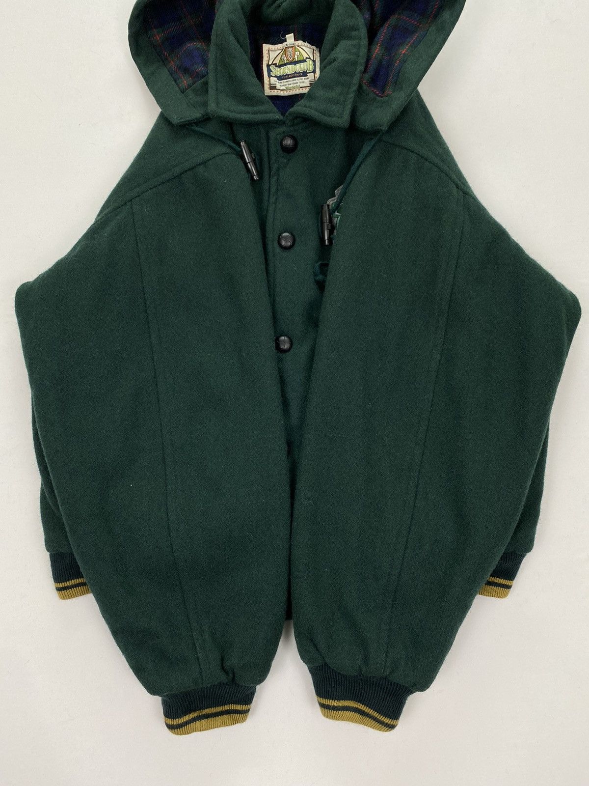 Vintage Vintage Second Club Hooded Varsity Jacket Size US S / EU 44-46 / 1 - 5 Thumbnail