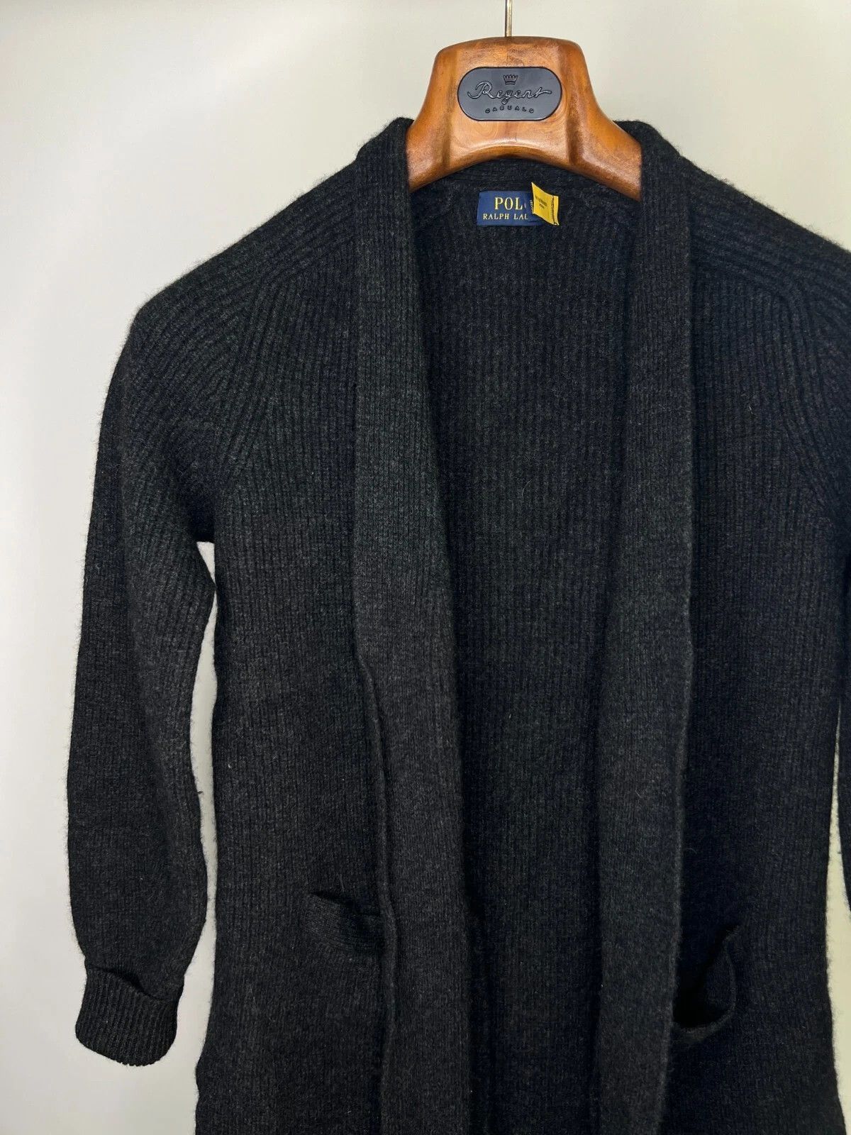 Polo Ralph Lauren Polo Ralph Lauren Long Open Dark Grey Cardigan Wool Cashmere Size S / US 4 / IT 40 - 2 Thumbnail