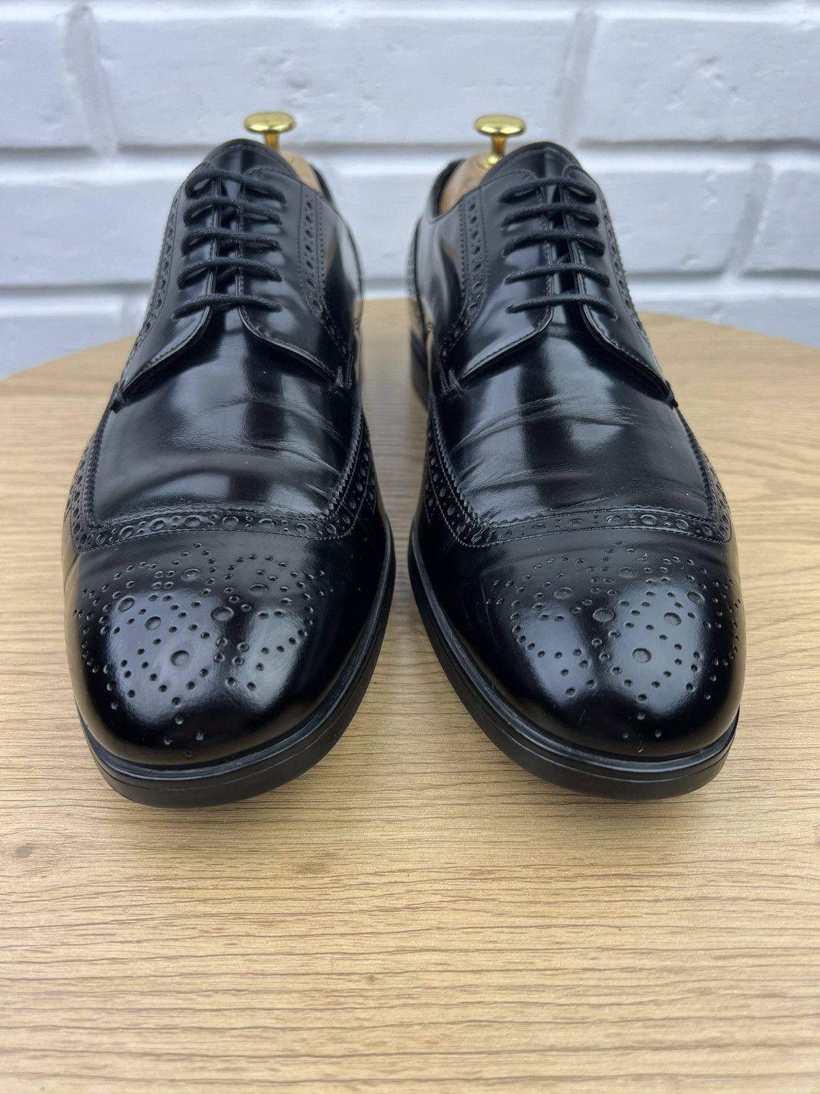 Prada PRADA MILANO Derby Brogues Leather Shoes Wingtip Black Men’s Size US 11 / EU 44 - 5 Thumbnail