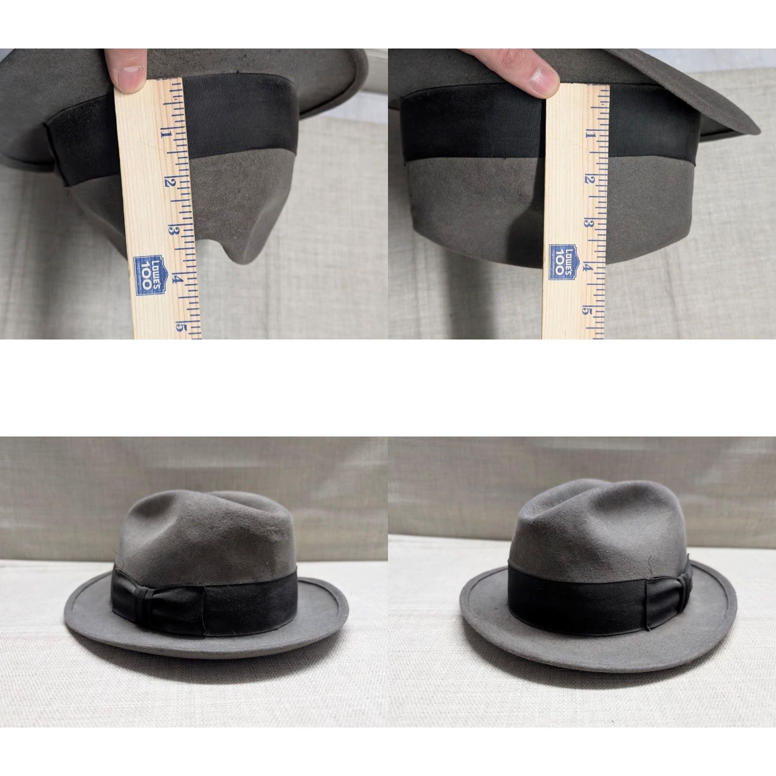 Vintage VINTAGE Stevens Fedora Hat Men Gray fur felted Beaver Blend 7-1/4 58cm height 4.5 brim 2"HS Size ONE SIZE - 8 Thumbnail