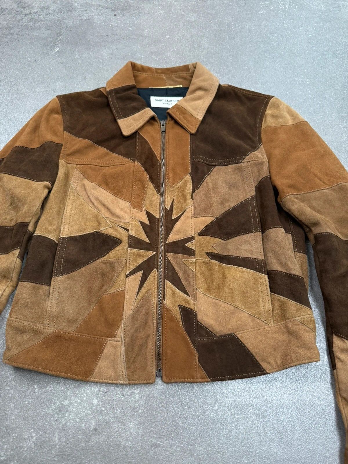Saint Laurent Paris Saint Laurent Patchwork leather jacket SS2014 Hedi Slimane Size XS / US 0-2 / IT 36-38 - 4 Thumbnail