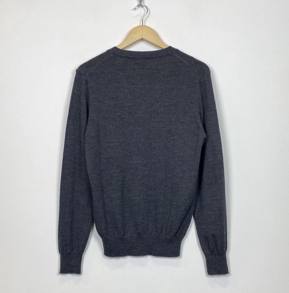 8 by YOOX 8 By Yoox V-Neck Merino Wool Cardigan Sweater Jumper Gray Size US M / EU 48-50 / 2 - 9 Thumbnail