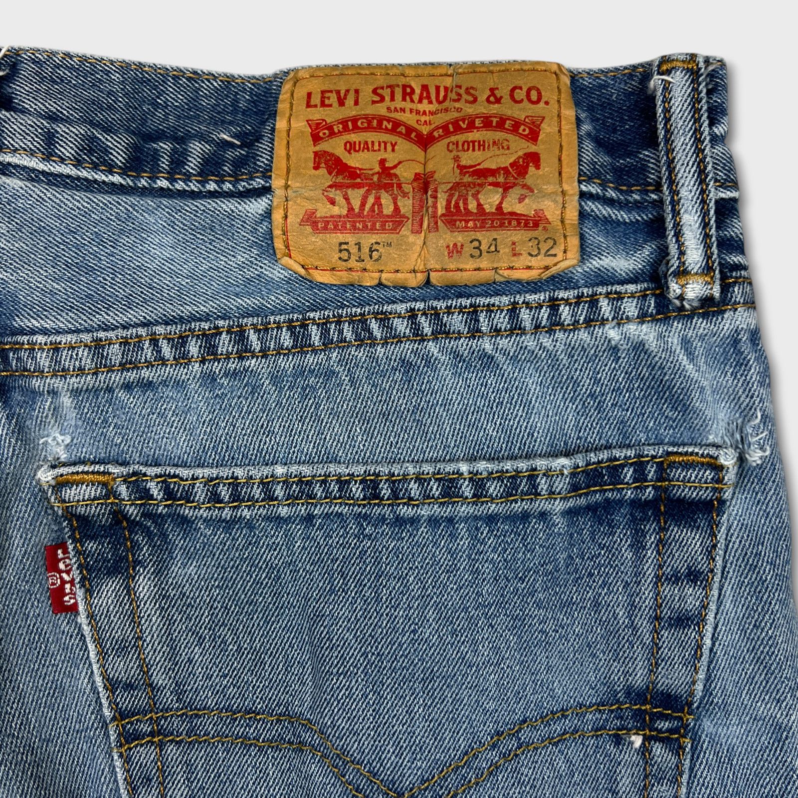 Levi's × Vintage Levi's 516 Jeans 34x32 Straight Leg Distressed Denim Pants Size US 34 / EU 50 - 8 Thumbnail