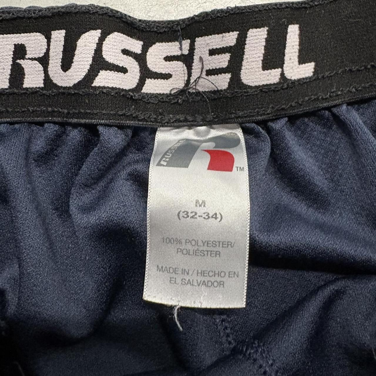 Russell Athletic Crazy Vintage Y2K/2000s Baggy Navy Blue Striped Russell TrackPants with leg Zippers! Size US 30 / EU 46 - 6 Thumbnail